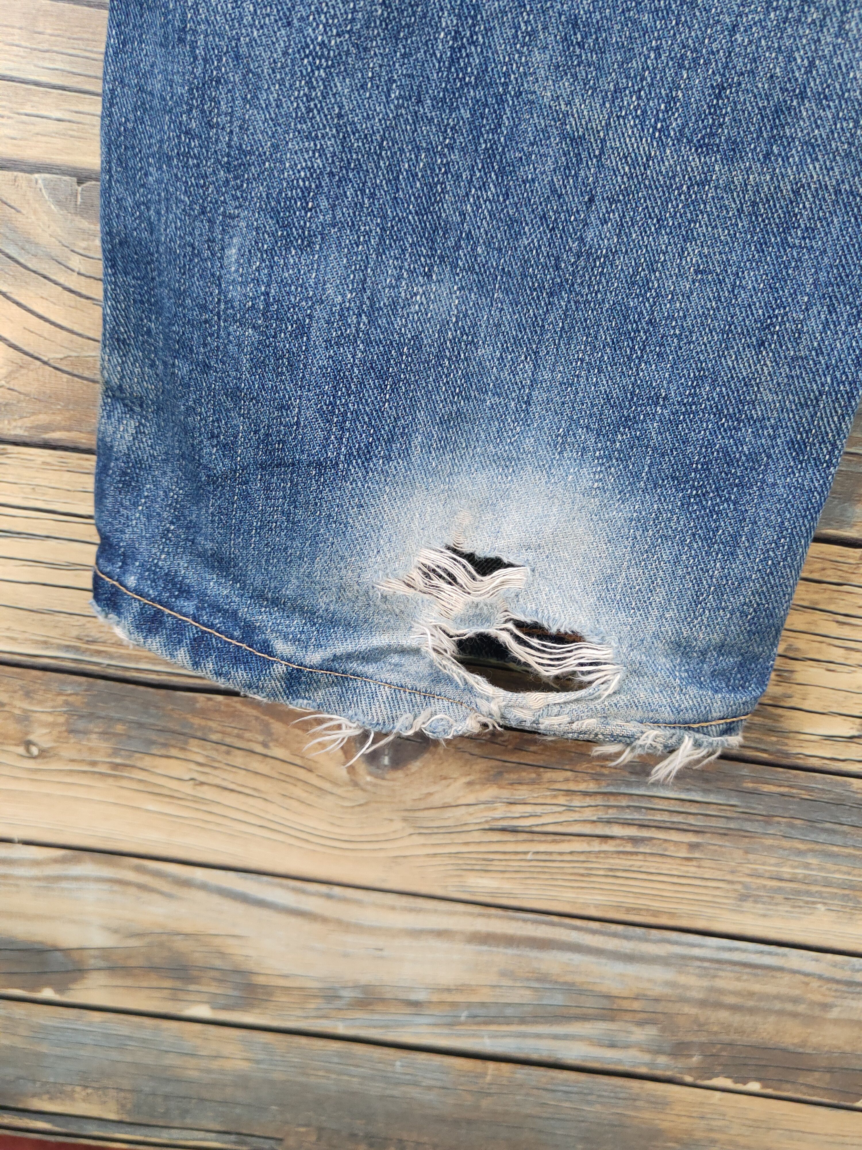 Edwin Edwin Blue Distressed Ripped denim Jeans #W1395 Size US 31 - 11 Thumbnail