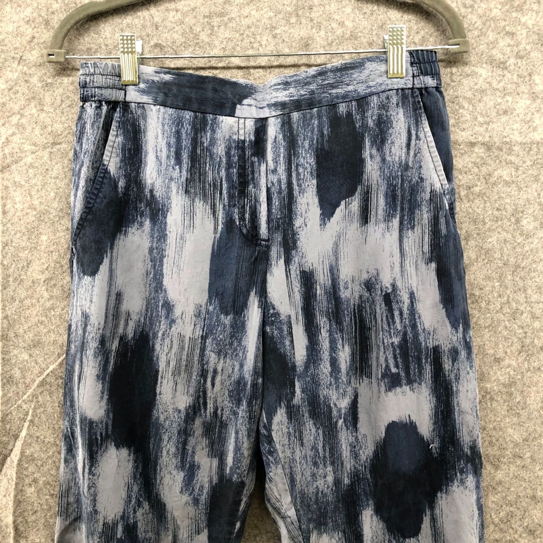 Gap GAP Blue Tie Dye Pull On Pants Womens S Lyocell High Rise Ankle Bohemian Size 28" / US 6 / IT 42 - 3 Thumbnail