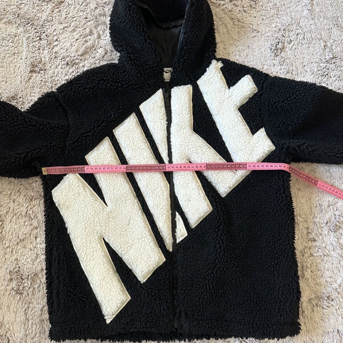 Nike Nike Big Logo Sherpa Fleece Zip Up Hooded Sweatshirt Size S / US 4 / IT 40 - 14 Thumbnail