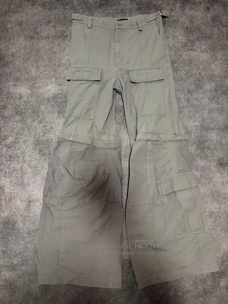 Balenciaga Balenciaga size XS Grey bell bottom cargo work pants Size US 27 - 1 Thumbnail