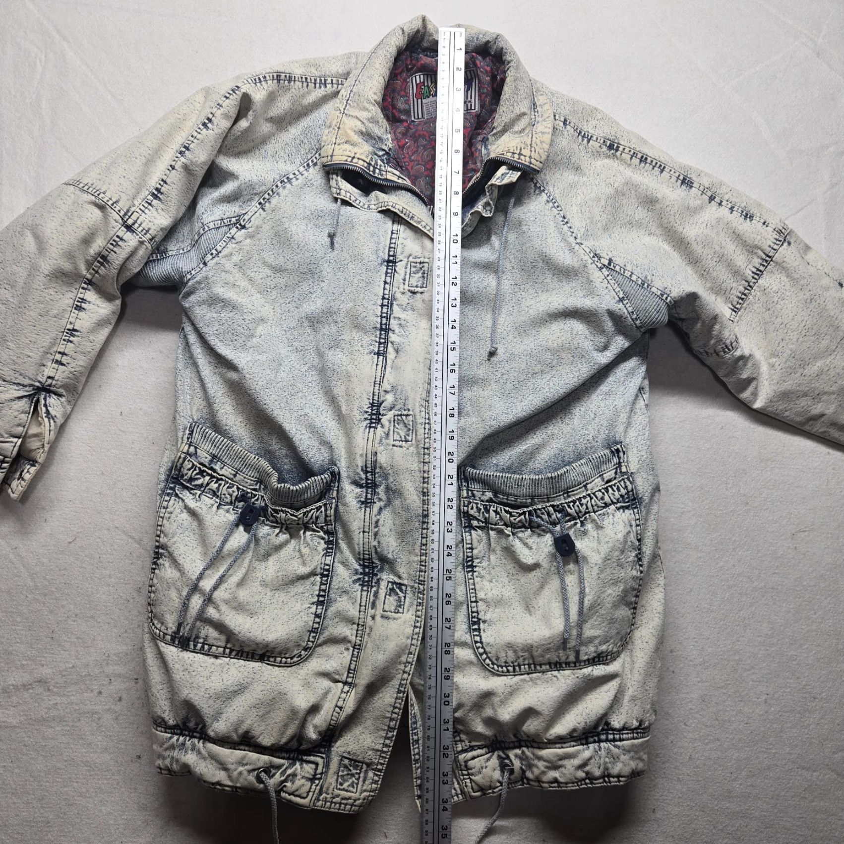 Vintage VINTAGE East West Acid Stone Wash Denim Coat Blue Jean Jacket Women's Med 80’s Size 32" / US 10 / IT 46 - 6 Thumbnail