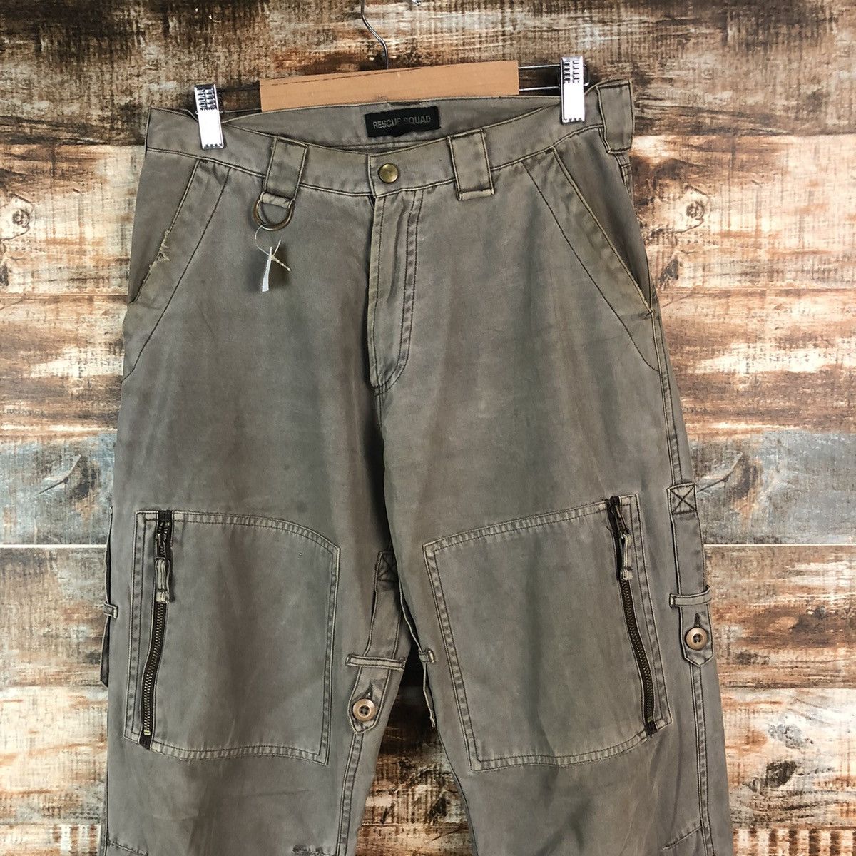 Japanese Brand DL Rescue World Gray Cargo Multipocket Pants #C666 Size US 27 - 4 Thumbnail