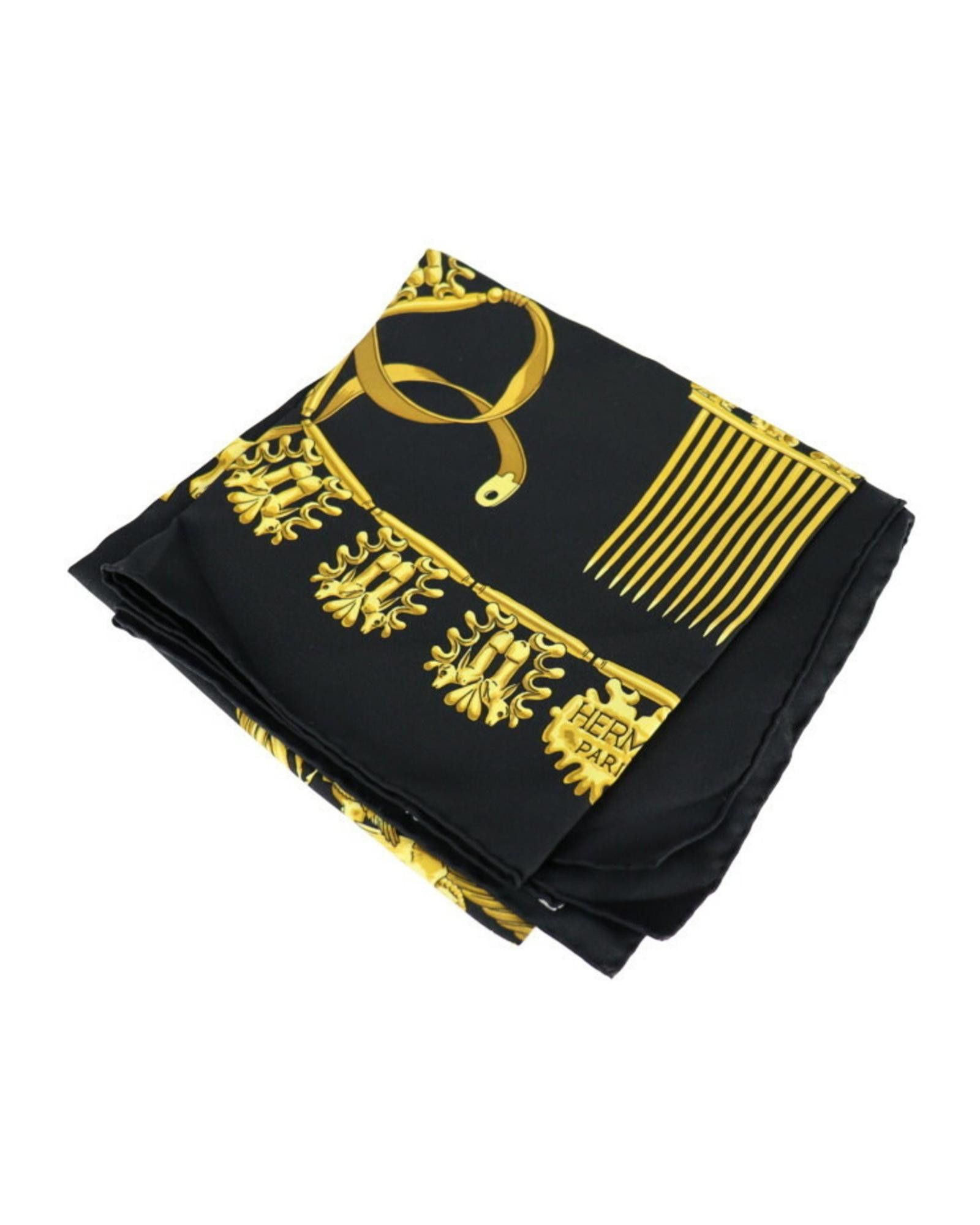 image of Hermes Luxury Silk Scarf in Black, Women's