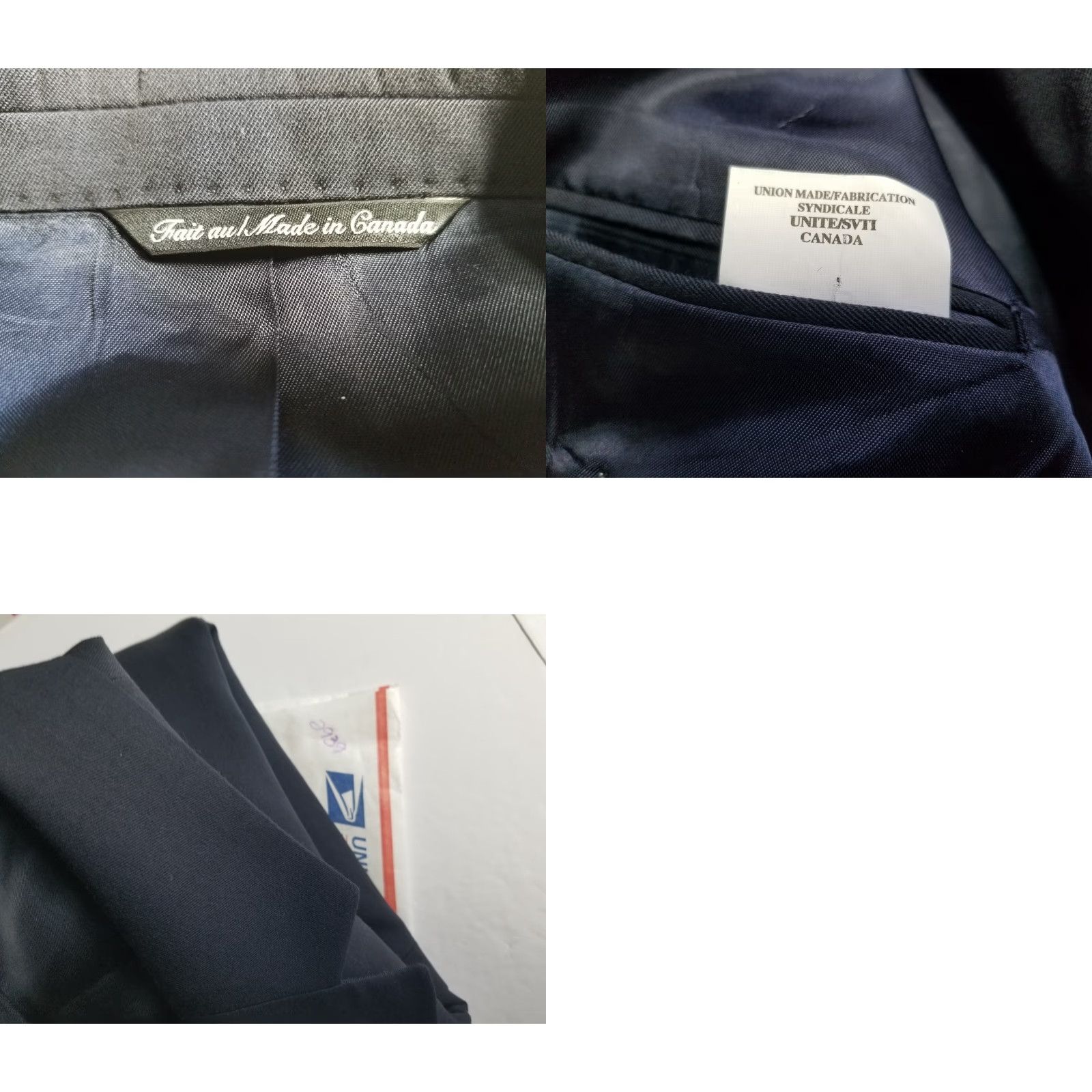 Vintage Barneys New York Blazer Mens Size 46 R Blue 100% Wool Sport Coat Jacket Size 46R - 9 Thumbnail