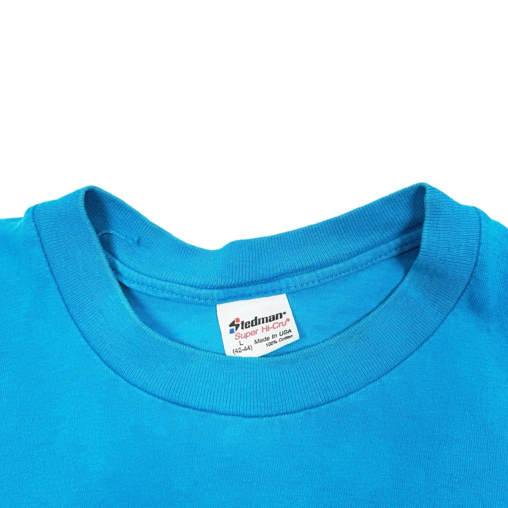 Altea VINTAGE Teal Apache Junction Cactus Single stitch T Shirt Mens Large blue 80s 90s Southwest USA Stedman Cotton Short Sleeve High Neck Shirt Size US L / EU 52-54 / 3 - 6 Thumbnail