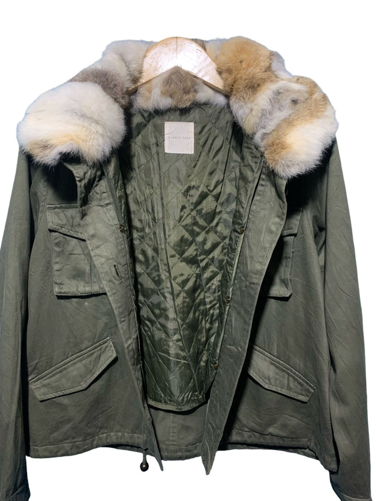 If Six Was Nine × LOWRYS FARM × Le Grande Bleu (L.G.B.) 2000s Lowrys Farm military green rabbit fur jacket Size US M / EU 48-50 / 2 - 3 Thumbnail