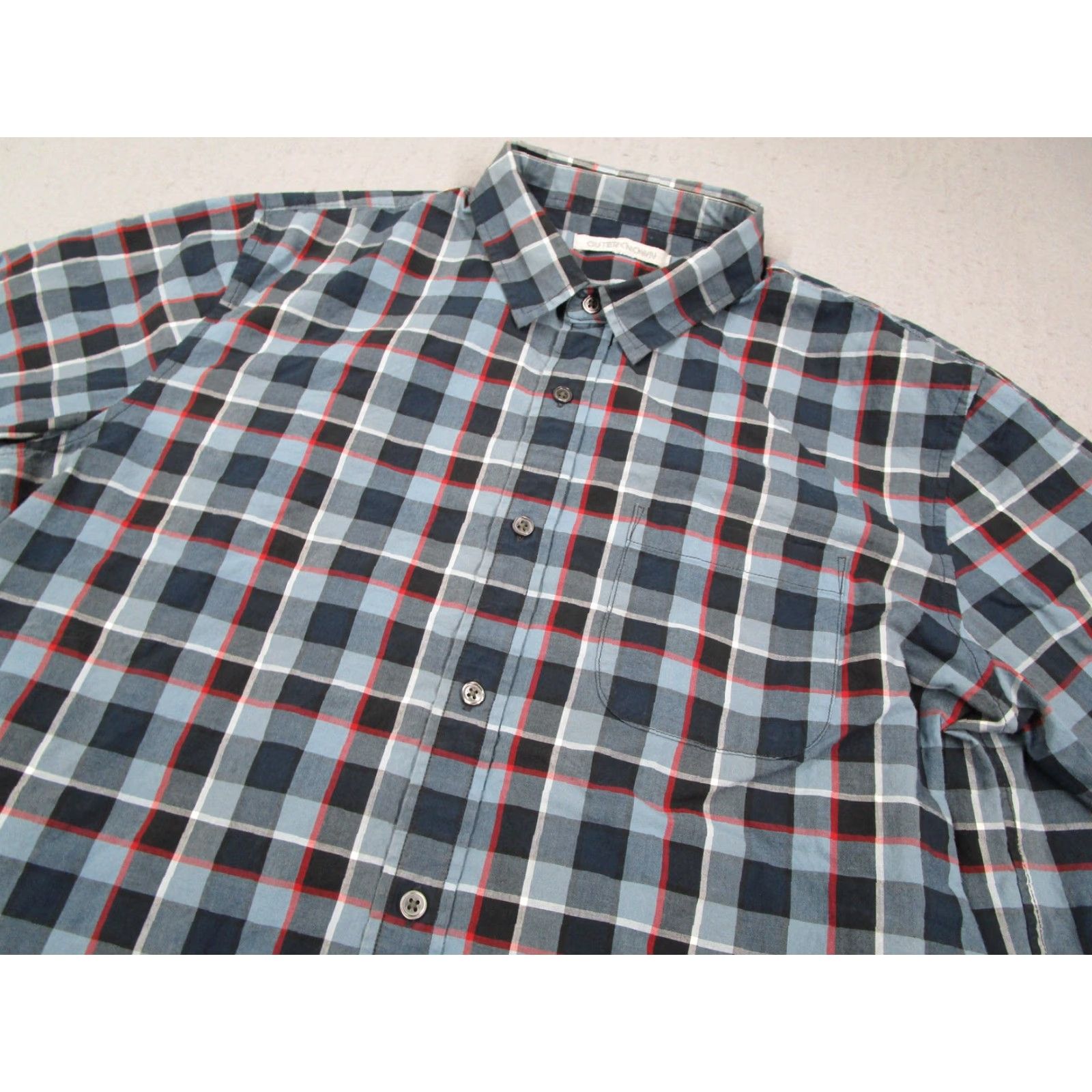 Outerknown Outerknown Shirt Mens XL Blue Plaid Organic Cotton Button Front Long Sleeve Size US XL / EU 56 / 4 - 2 Thumbnail
