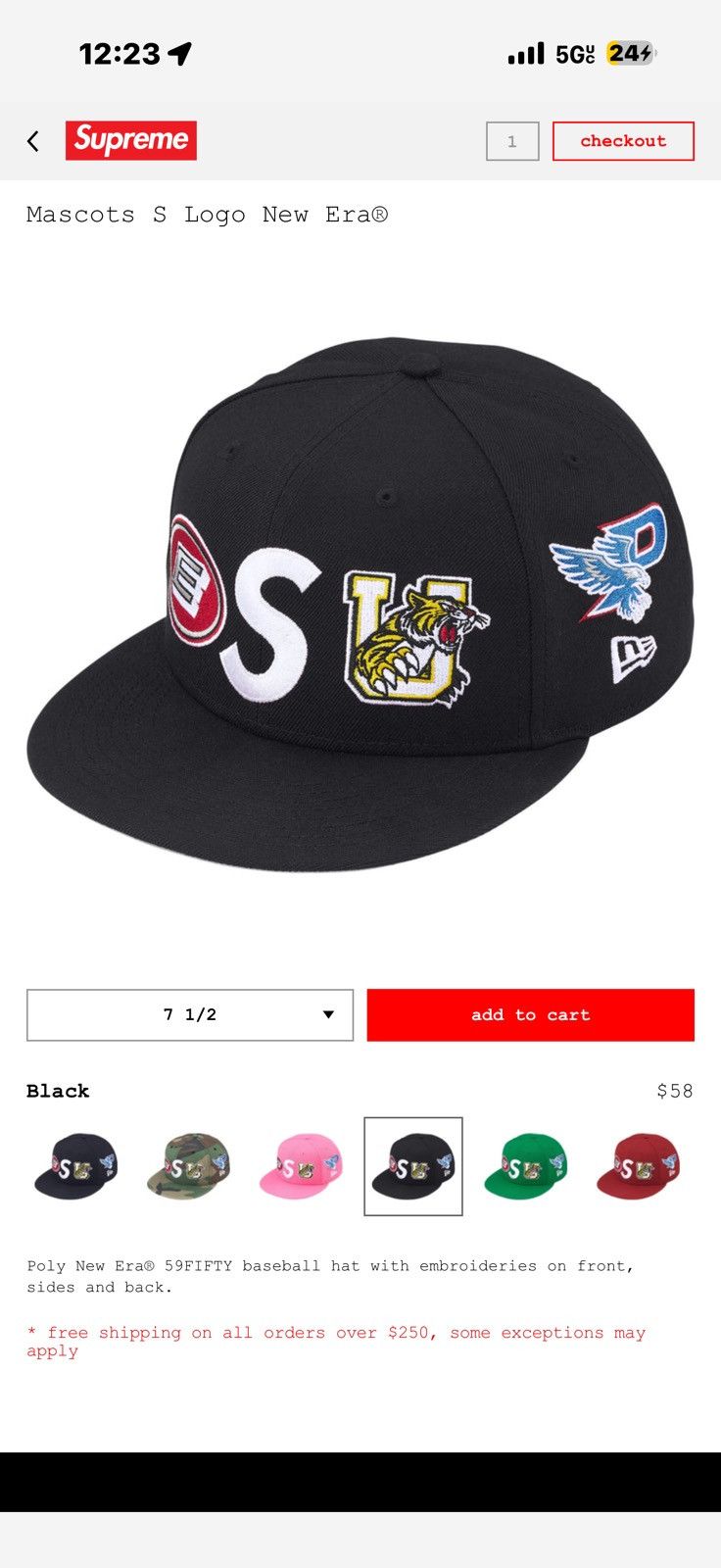 Supreme Supreme Mascots S Logo New Era Size ONE SIZE - 1 Thumbnail