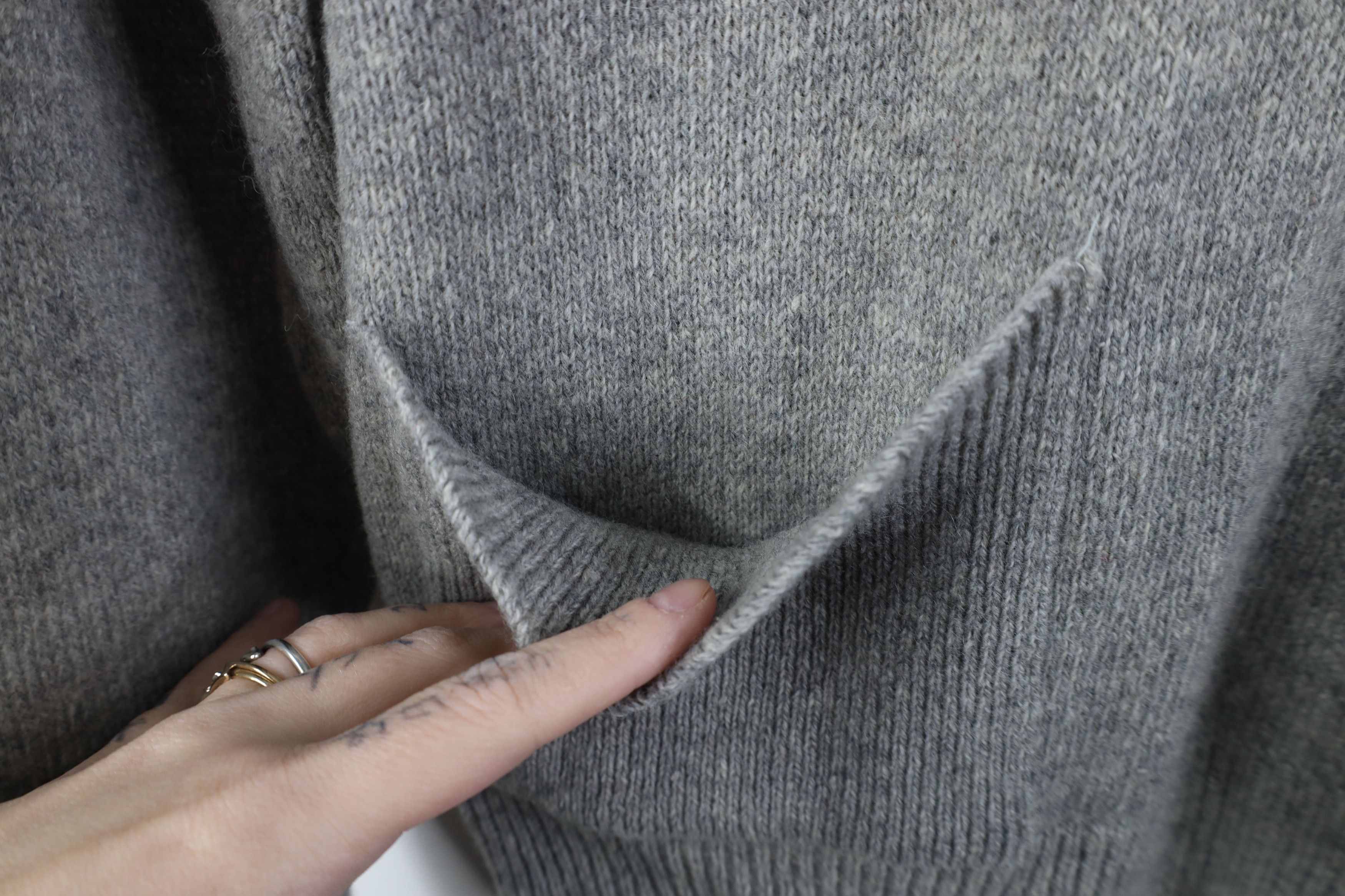 Vintage Vintage 70s Streetwear Collared Pocket Sweater Gray USA Size US L / EU 52-54 / 3 - 9 Thumbnail