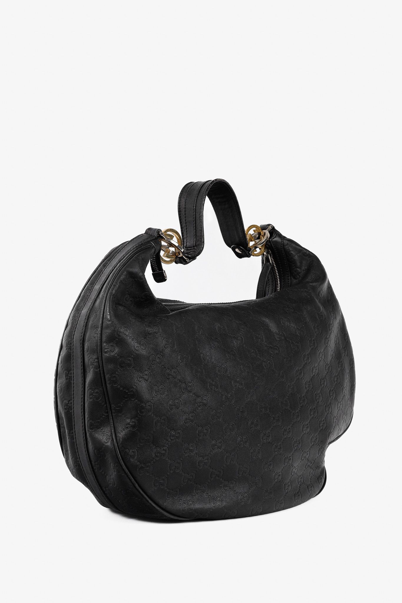 Gucci Gucci GG Twins Black Guccissima Leather Large Hobo Size ONE SIZE - 2 Thumbnail