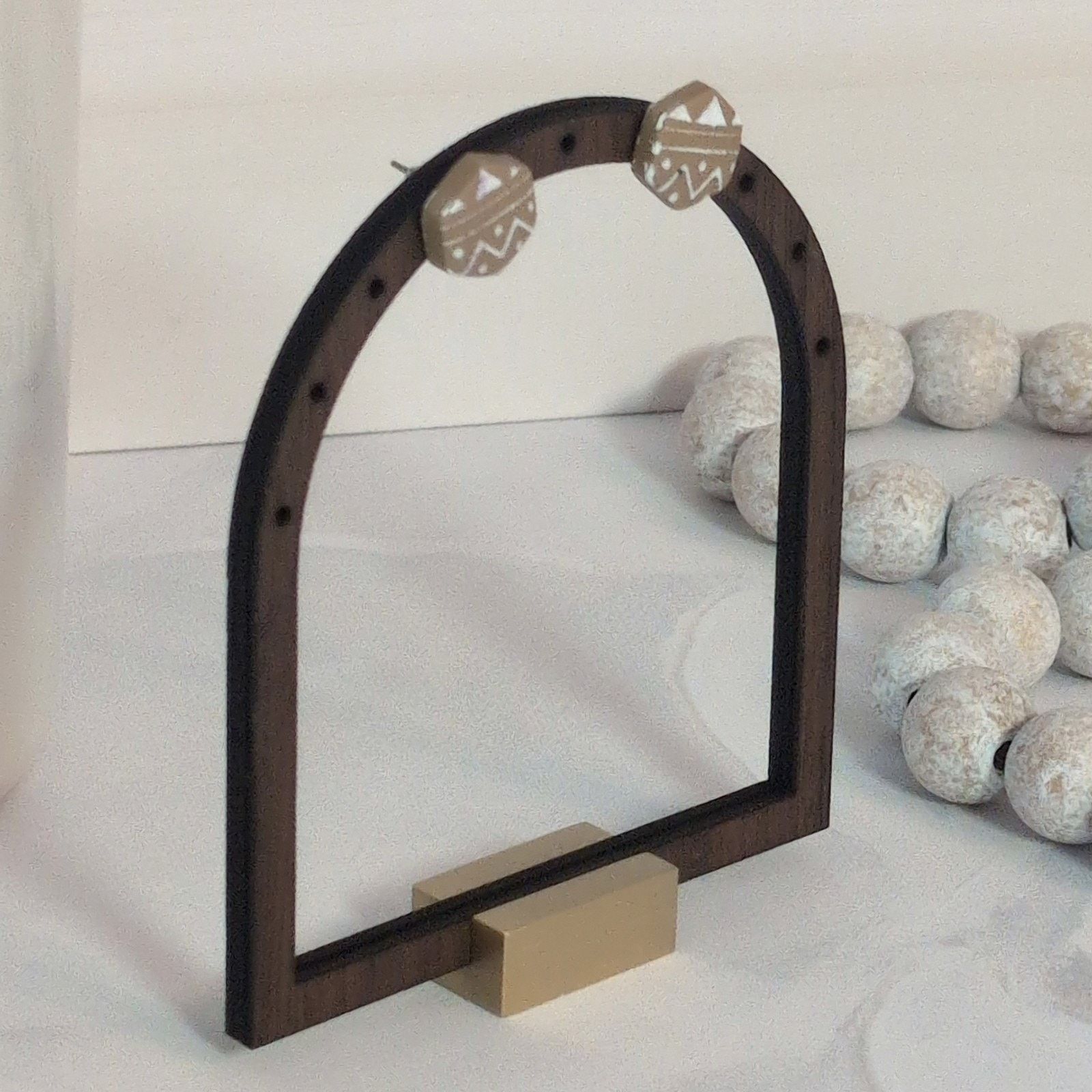 Other Clayful With Mack Tan & White Octagon Boho-Inspired Earrings Size ONE SIZE - 2 Thumbnail