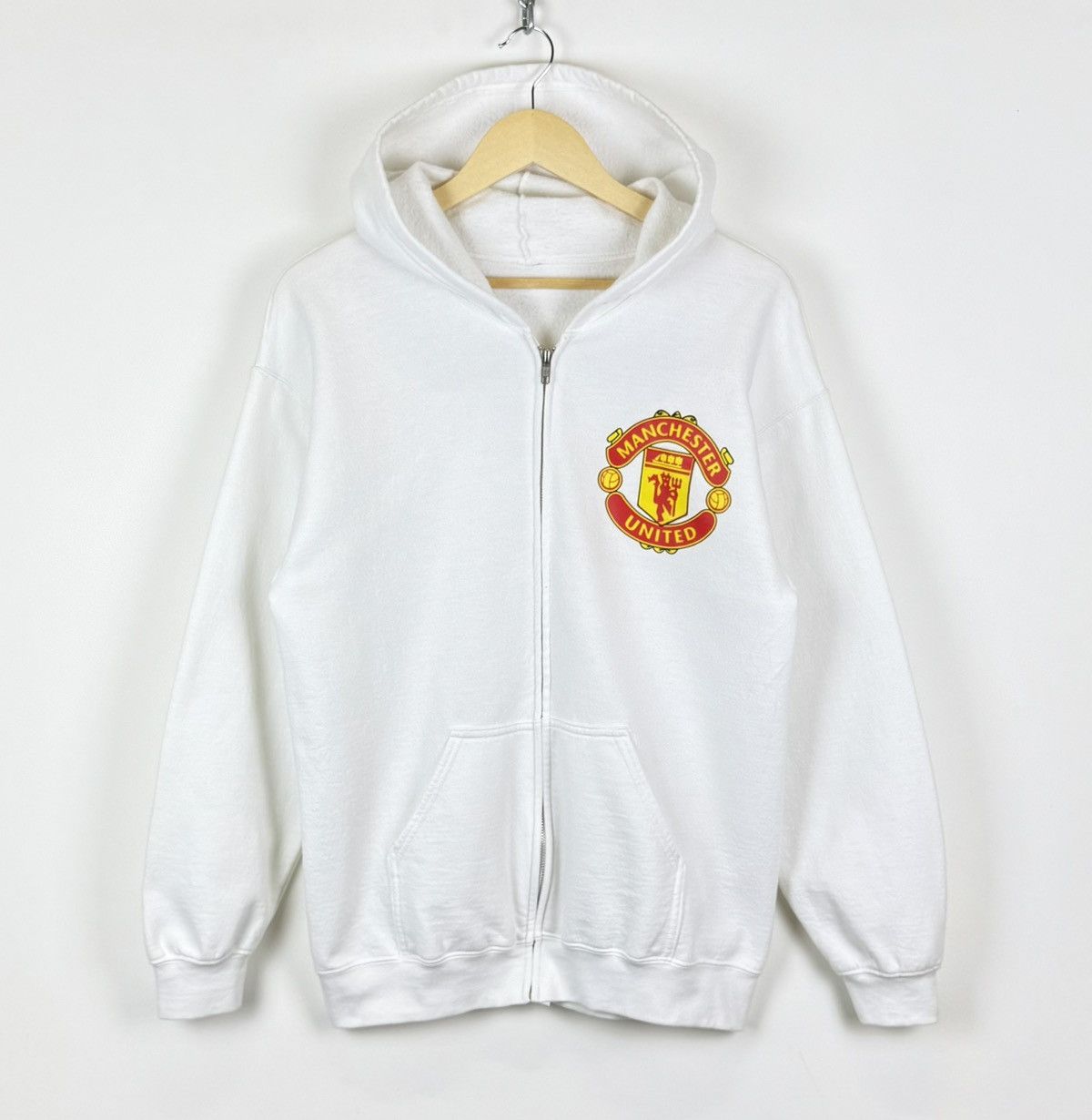 Vintage Vintage Manchester United Hoodie White Top Soccer Football Size US M / EU 48-50 / 2 - 1 Thumbnail