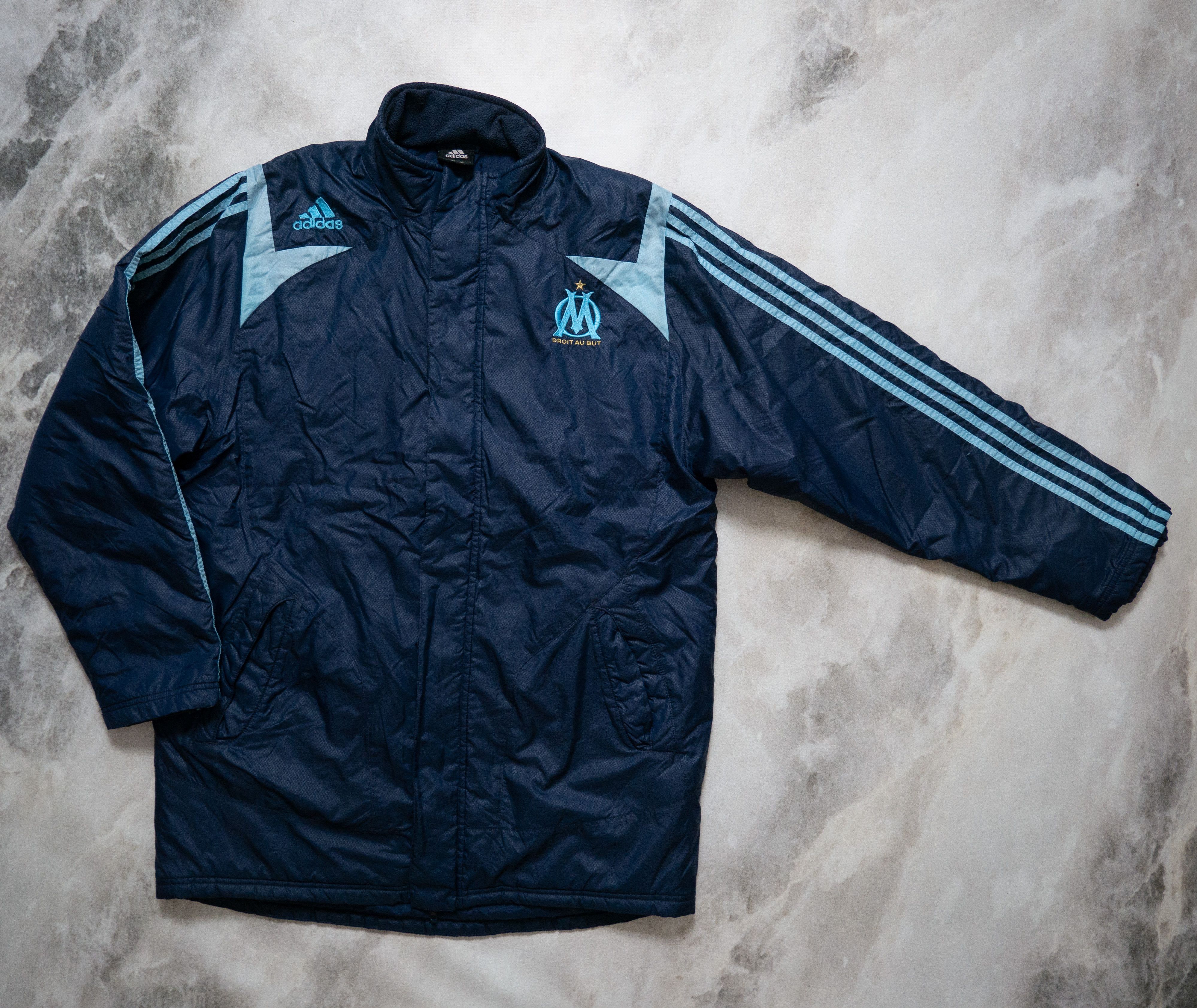 Adidas × Vintage Vintage Adidas Olympique Marseille Y2K Insulated Coat Jacket Size US M / EU 48-50 / 2 - 1 Thumbnail