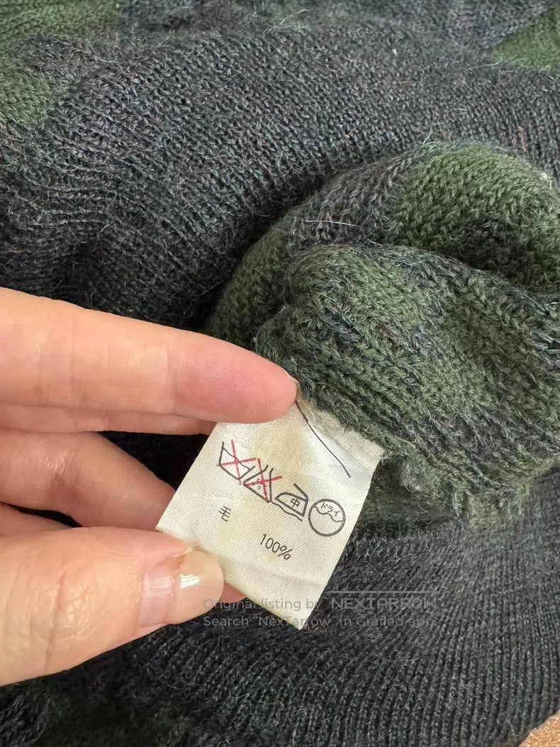 Issey Miyake Issey Miyake size:F Wool Green Color-Block Sweater Size US S / EU 44-46 / 1 - 4 Thumbnail