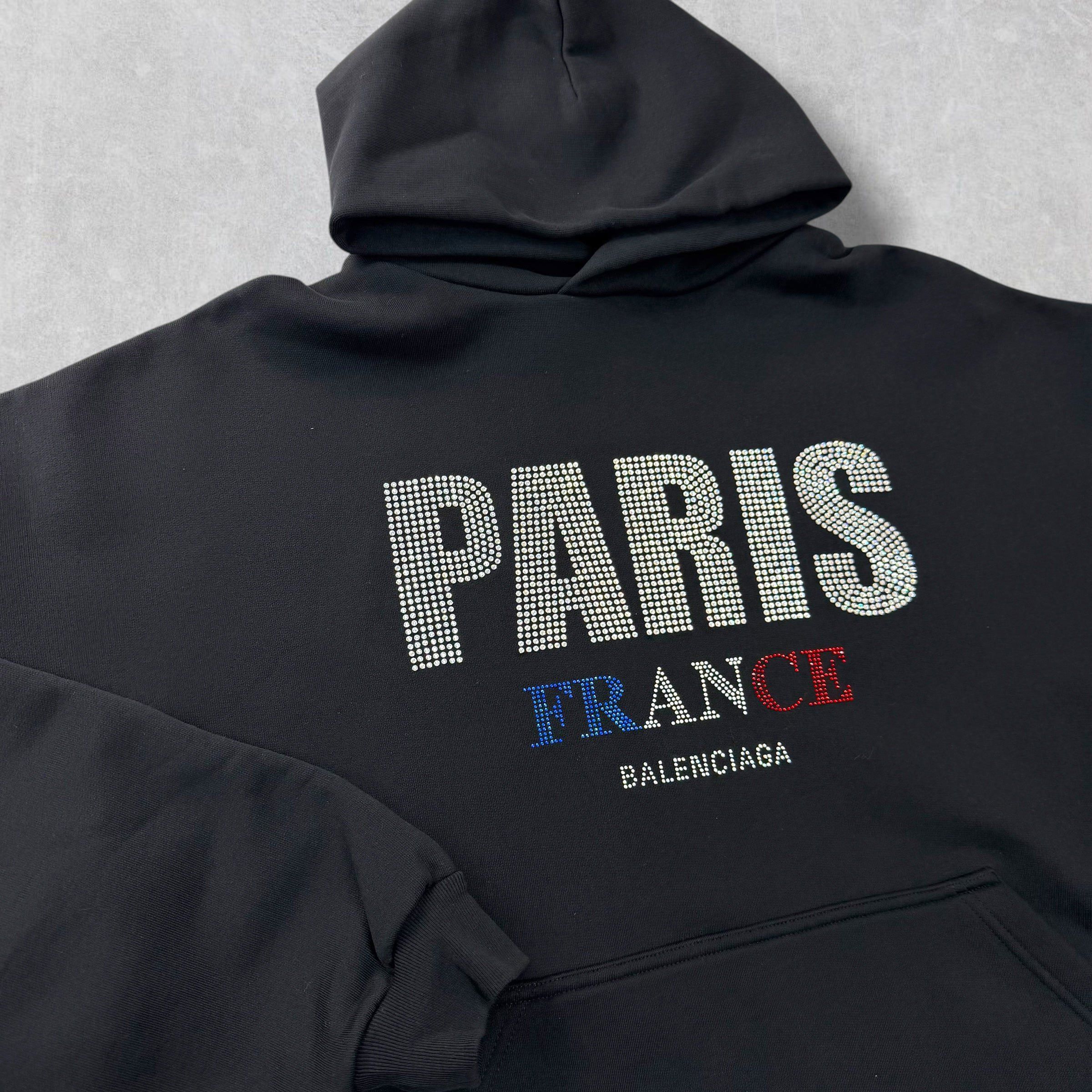 Balenciaga Balenciaga Paris Strass Cropped Hoodie 1 (L) Size US L / EU 52-54 / 3 - 3 Thumbnail