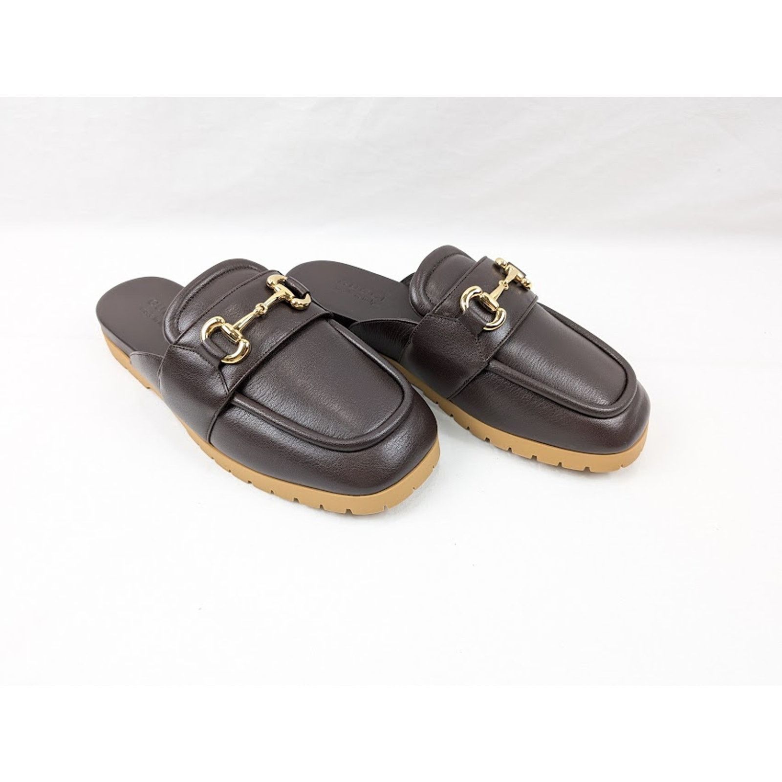 Gucci o1rshd1 Horsebit Open Back Loafers in Brown Size US 10 / EU 43 - 12 Thumbnail
