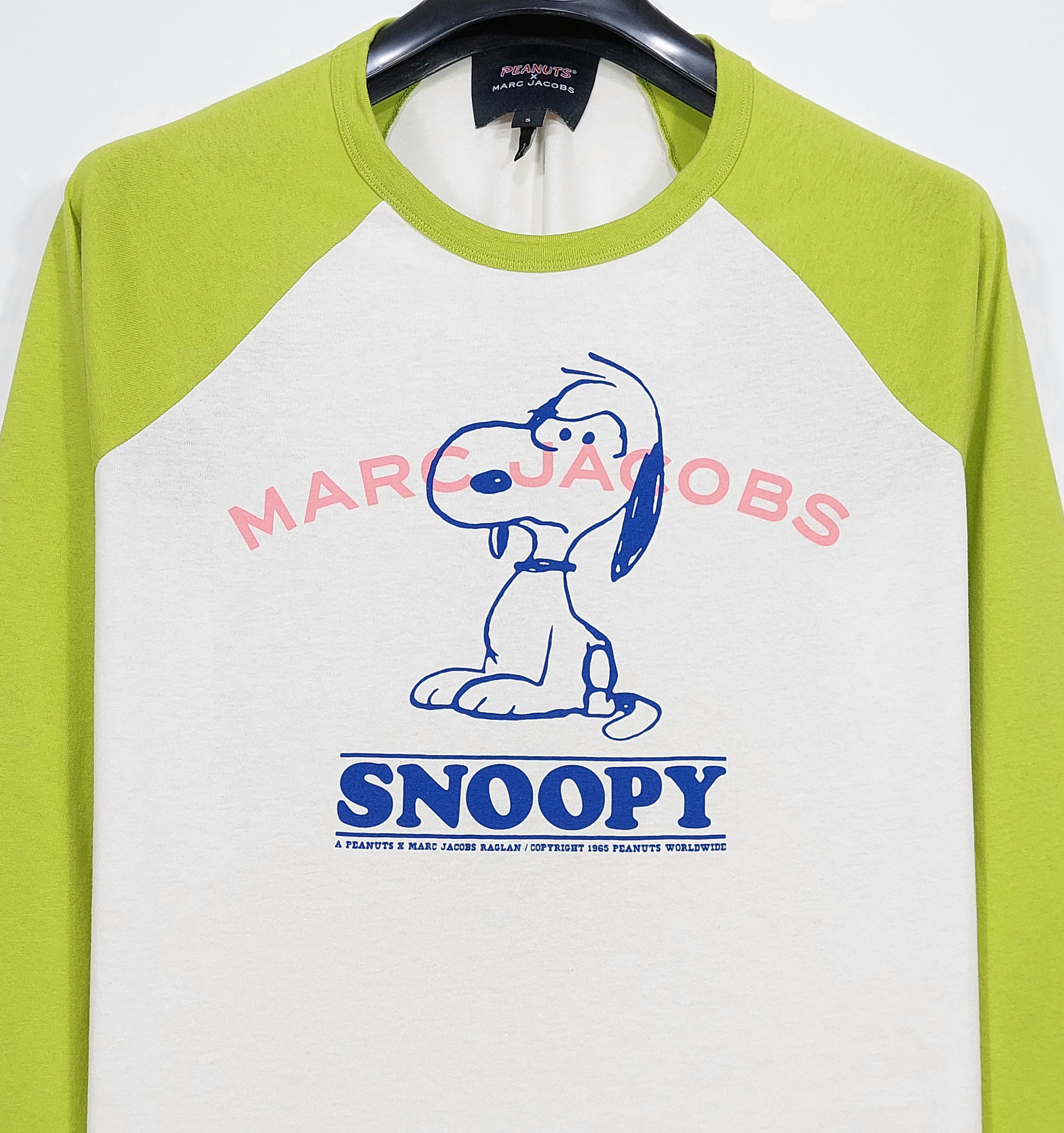 Marc Jacobs x PEANUTS raglan print cotton LS tshirt - white / green S Size US S / EU 44-46 / 1 - 5 Thumbnail