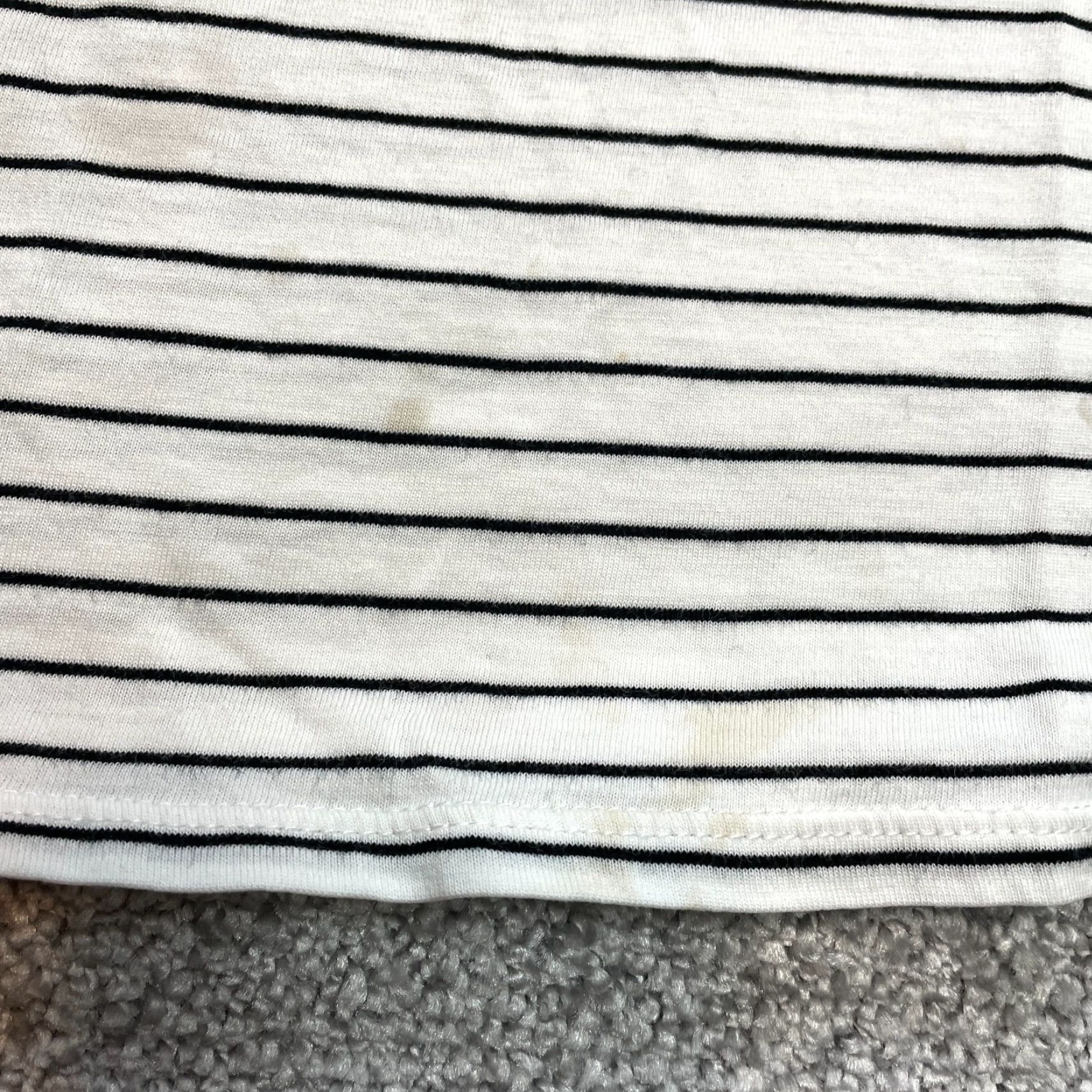 Vintage Workshop Shirt Womens Small White Blue Striped V Neck Short Sleeve Supima Cotton Size S / US 4 / IT 40 - 5 Thumbnail