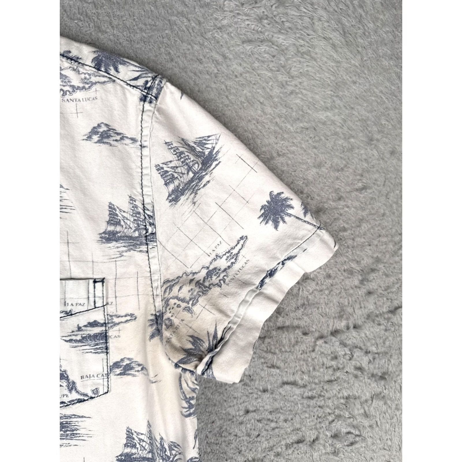 Vintage Arizona Jean Co Shirt Mens S White Short Sleeve Nautical Map Button Up Size US S / EU 44-46 / 1 - 2 Thumbnail