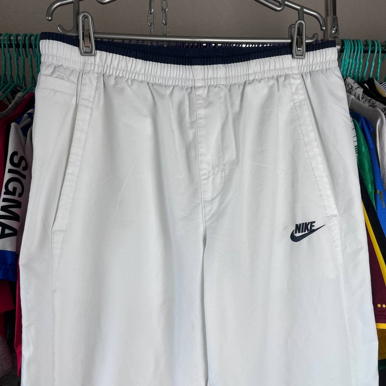 Nike Vintage Nike Big Logo Baggy Relaxed Nylon White Track Pants Size US 32 / EU 48 - 2 Thumbnail