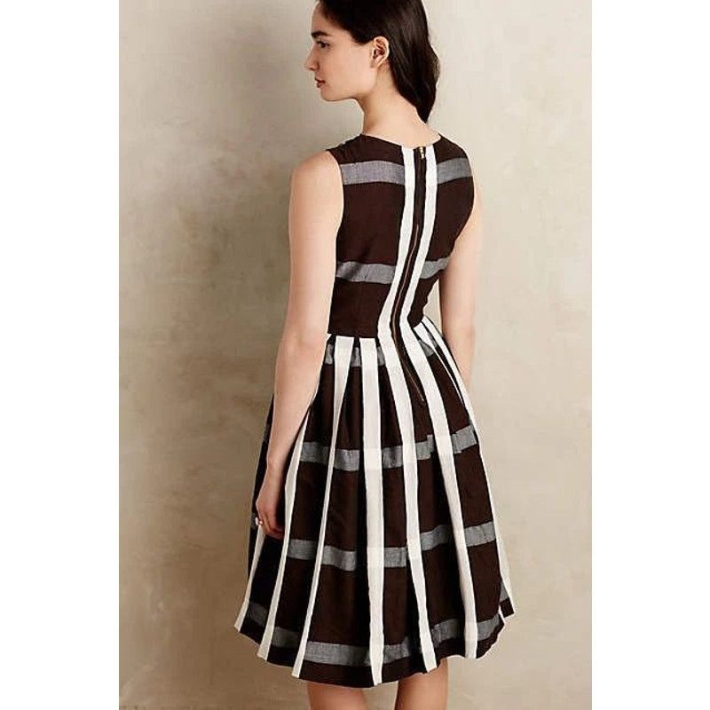Anthropologie Anthropologie Maeve Beaded Pleated Cotton Fit & Flare Dress Size XS / US 0-2 / IT 36-38 - 5 Thumbnail