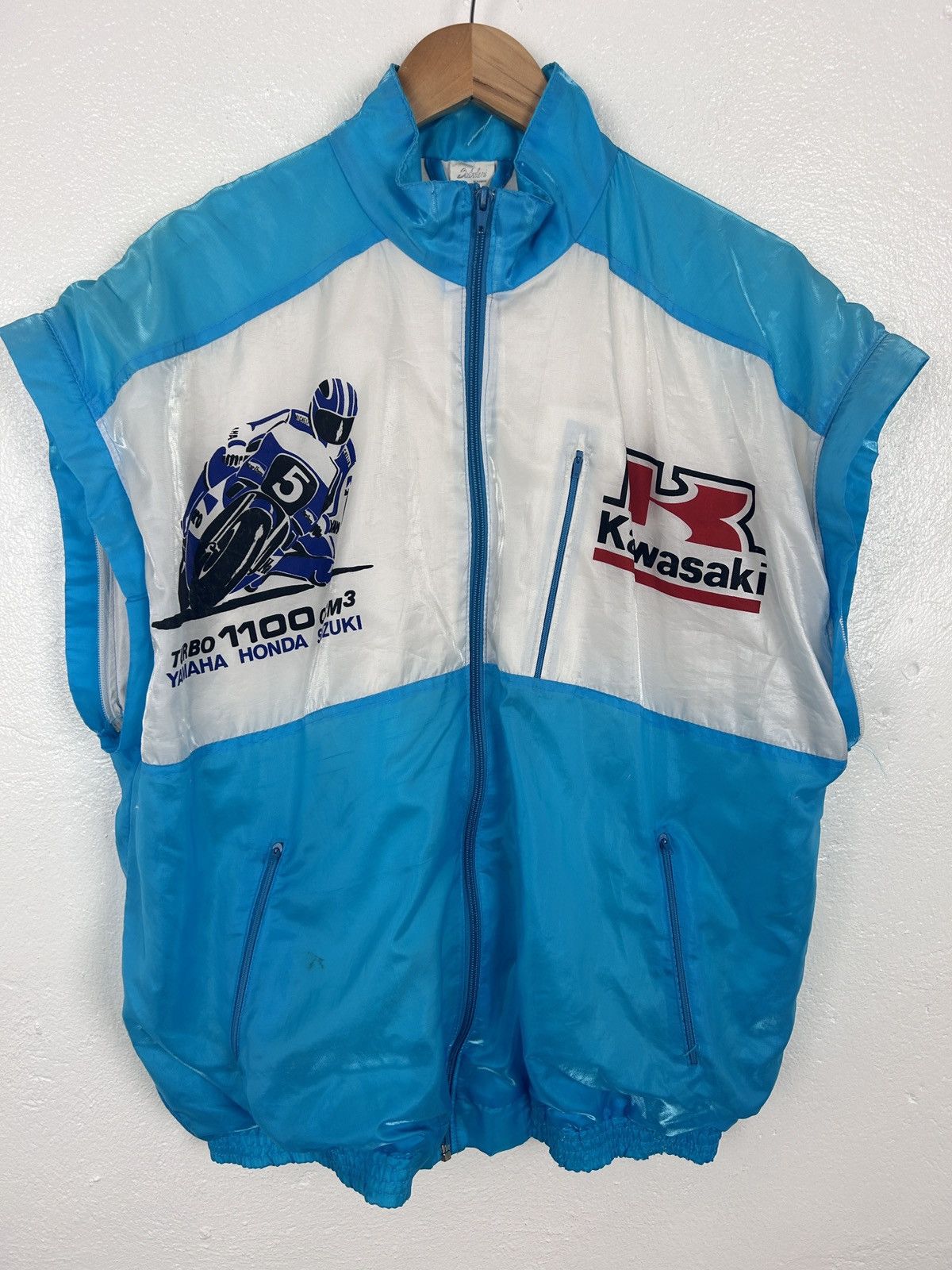 Vintage 80s Vintage Kawasaki Shiny 1100ccm3 Transformer Moto Jacket Size US XL / EU 56 / 4 - 9 Thumbnail