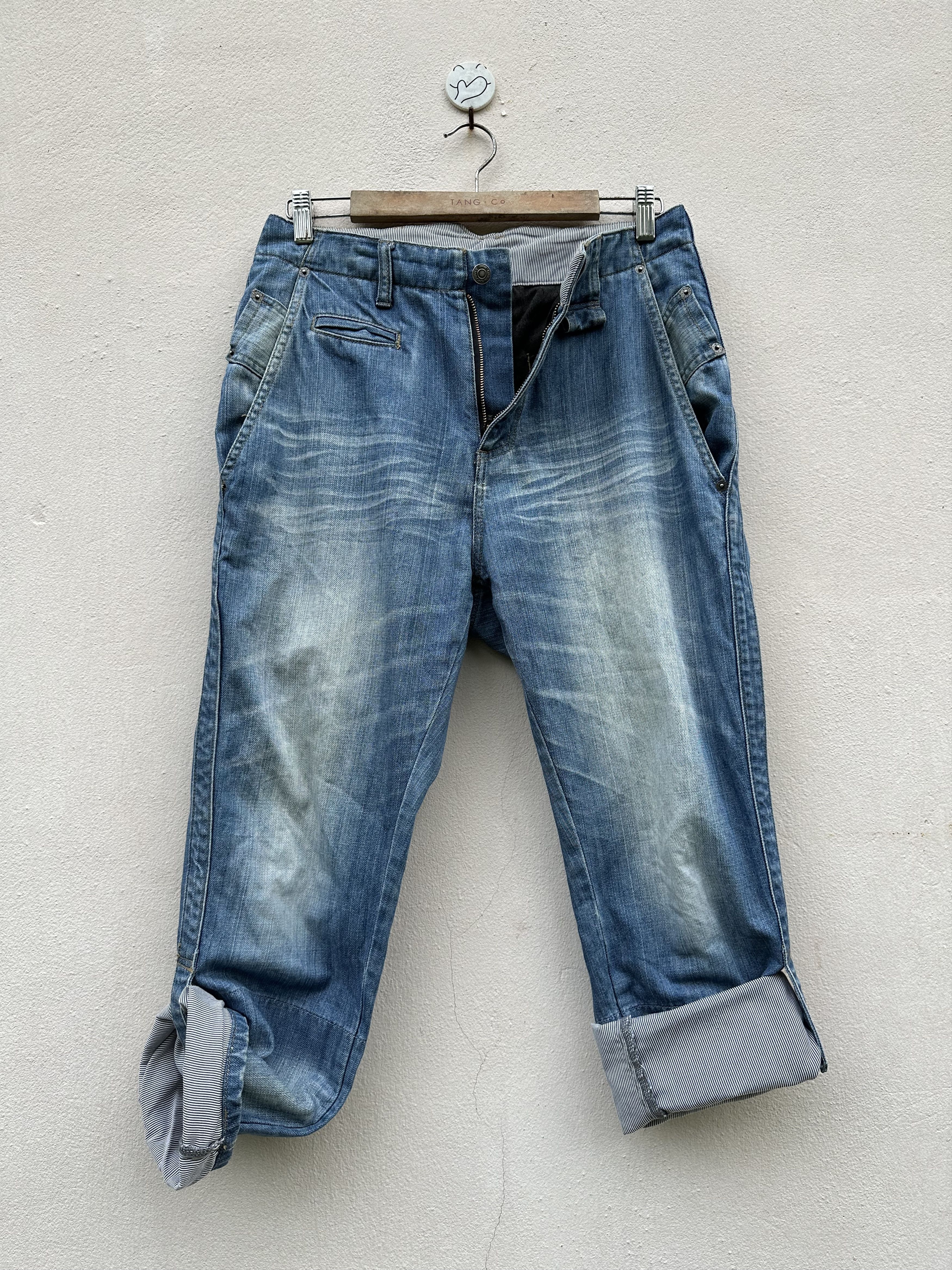 PPFM Japanese Brand PPFM Cropped Denim Jeans Size US 30 / EU 46 - 1 Thumbnail