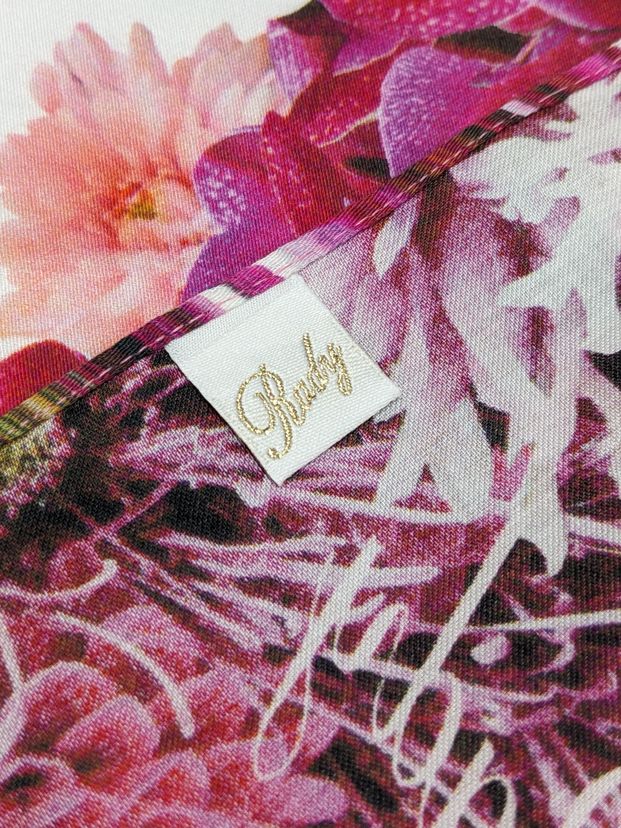 Japanese Brand Rady Japan Handkerchief Floral Orchid Dahlia Size ONE SIZE - 2 Thumbnail