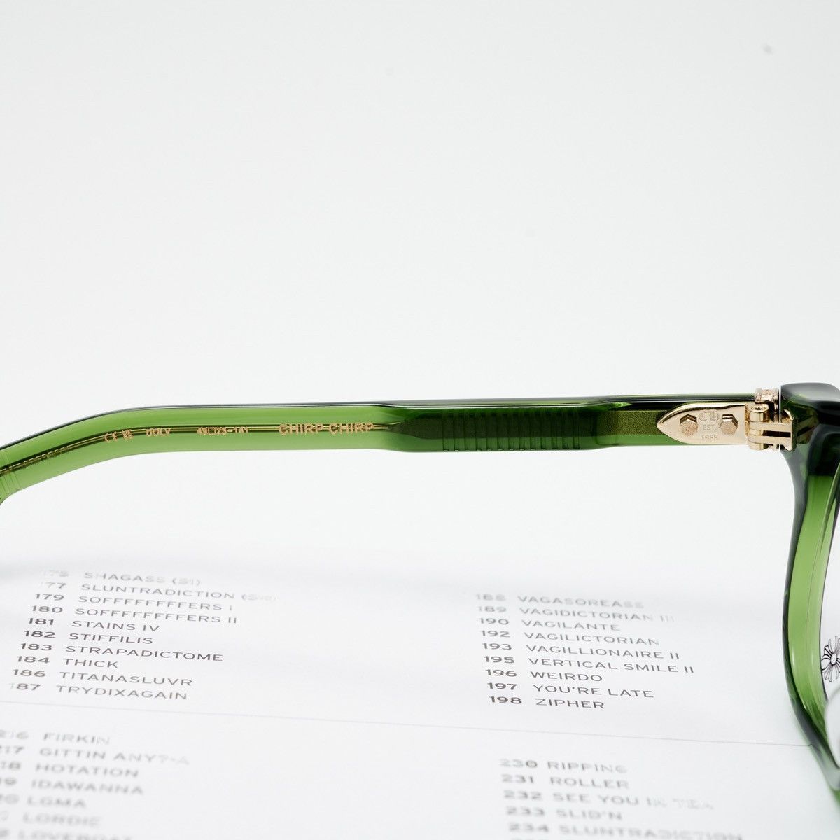 Chrome Hearts CHROME HEARTS CHIRP CHIRP DARK OLIVE GLASSES Size ONE SIZE - 5 Thumbnail