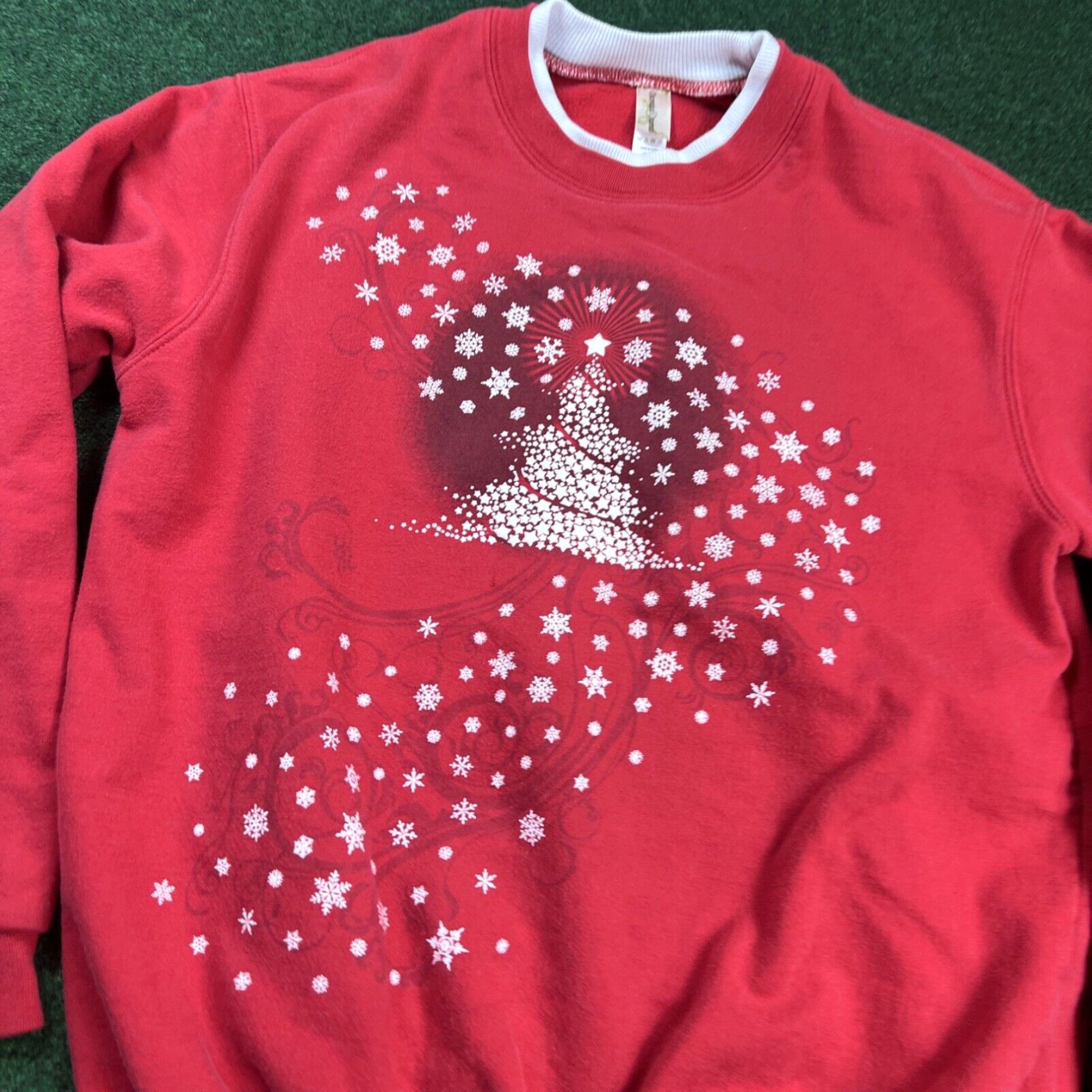 Vintage Adult Medium Holiday Christmas Sweater Christmas Tree White Christmas Red Size US M / EU 48-50 / 2 - 2 Thumbnail