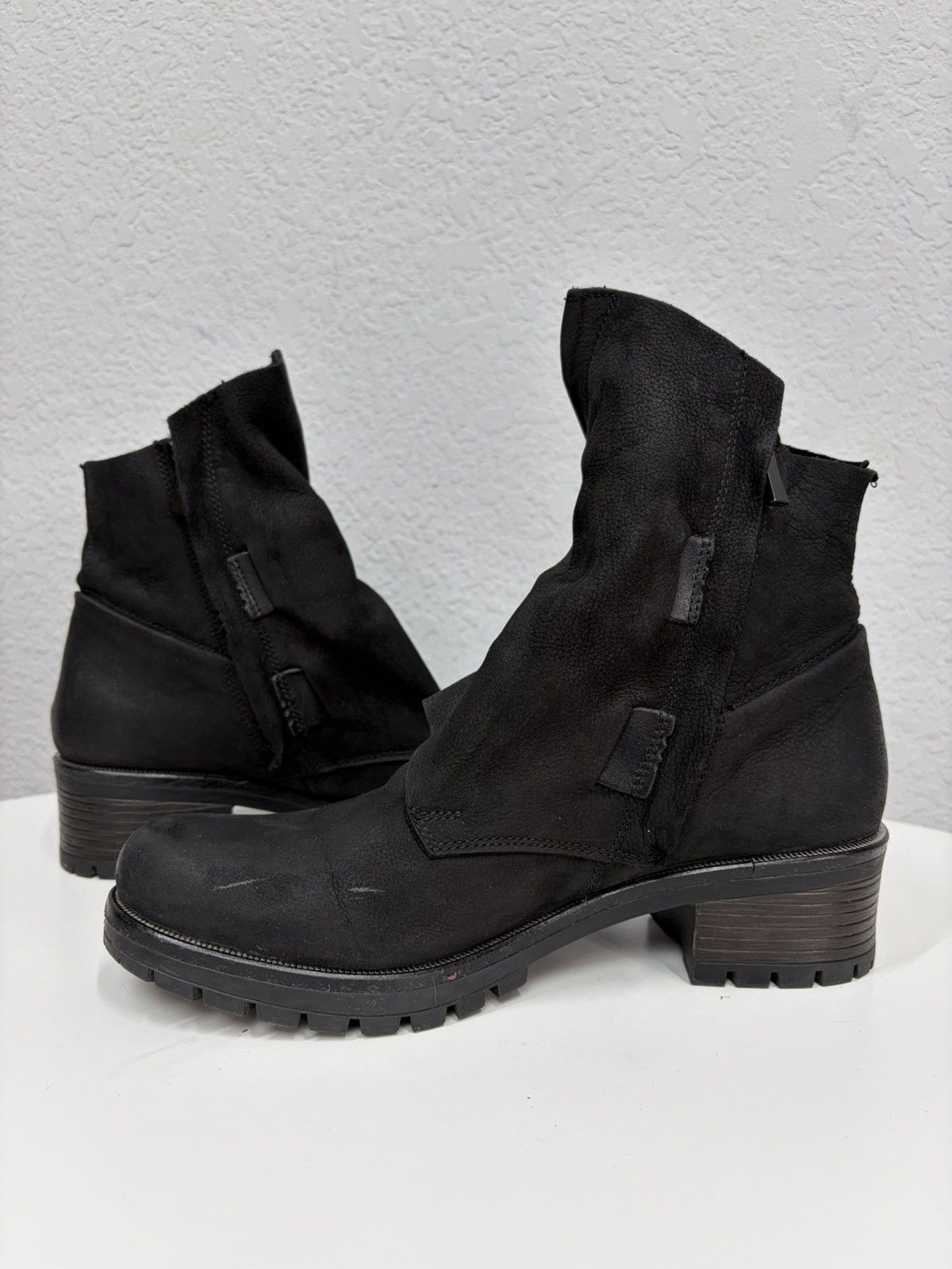 Hedi Slimane Vintage Italian AS 98 Rick Owens Style Leather Biker Boots Size US 7.5 / EU 40-41 - 15 Thumbnail