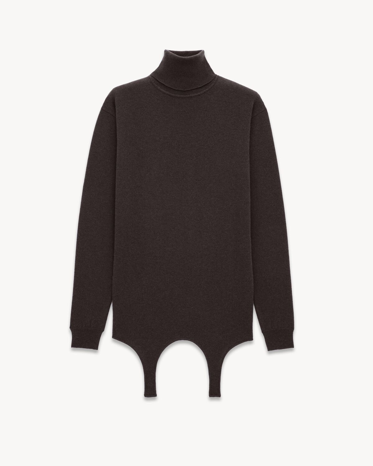 Saint Laurent Paris o1y0126 Turtleneck Cashmere Blend Sweater in Dark Brown Size XS / US 0-2 / IT 36-38 - 1 Thumbnail