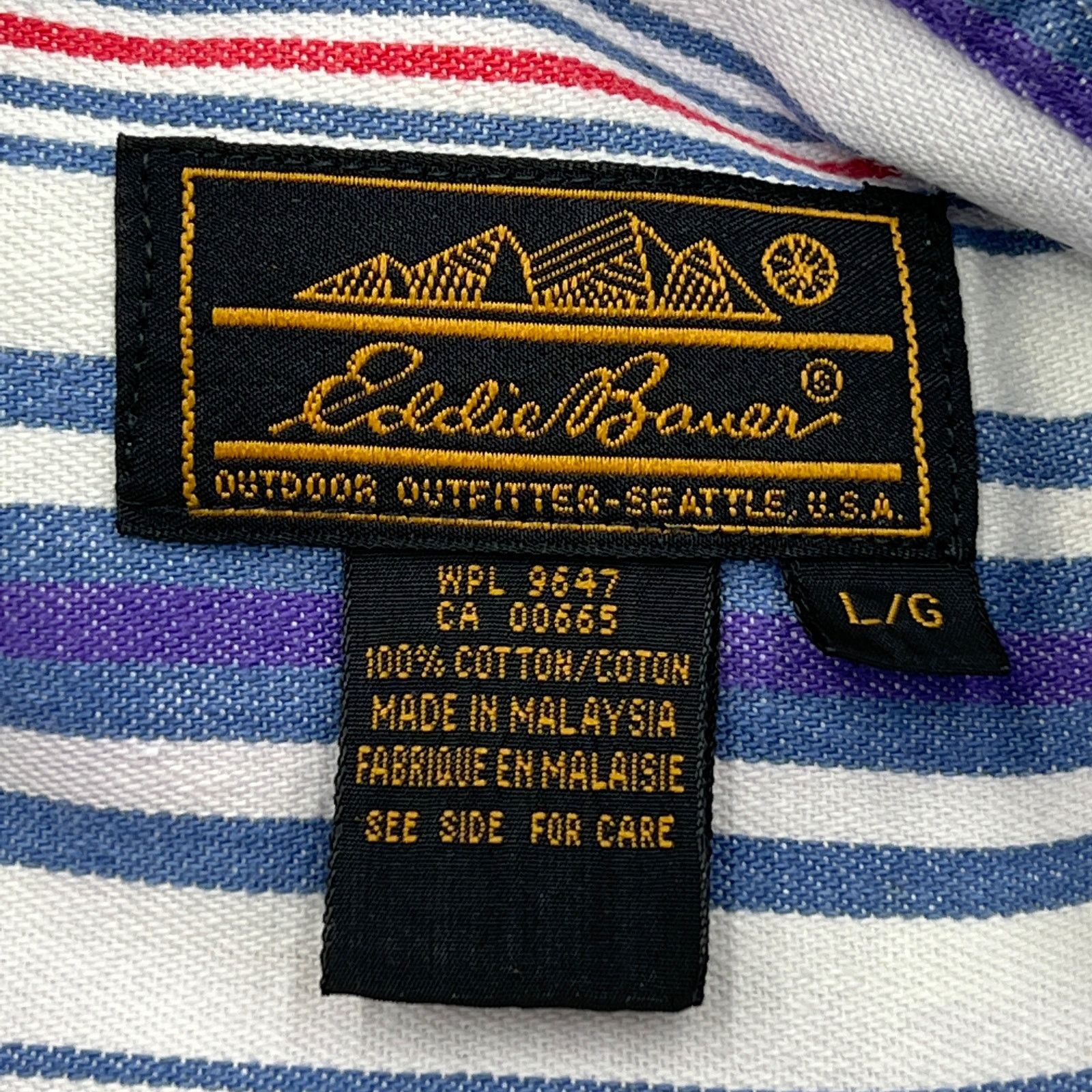 Eddie Bauer Vintage 80s Eddie Bauer Stripe Shirt Cotton Button Down Size US L / EU 52-54 / 3 - 3 Thumbnail