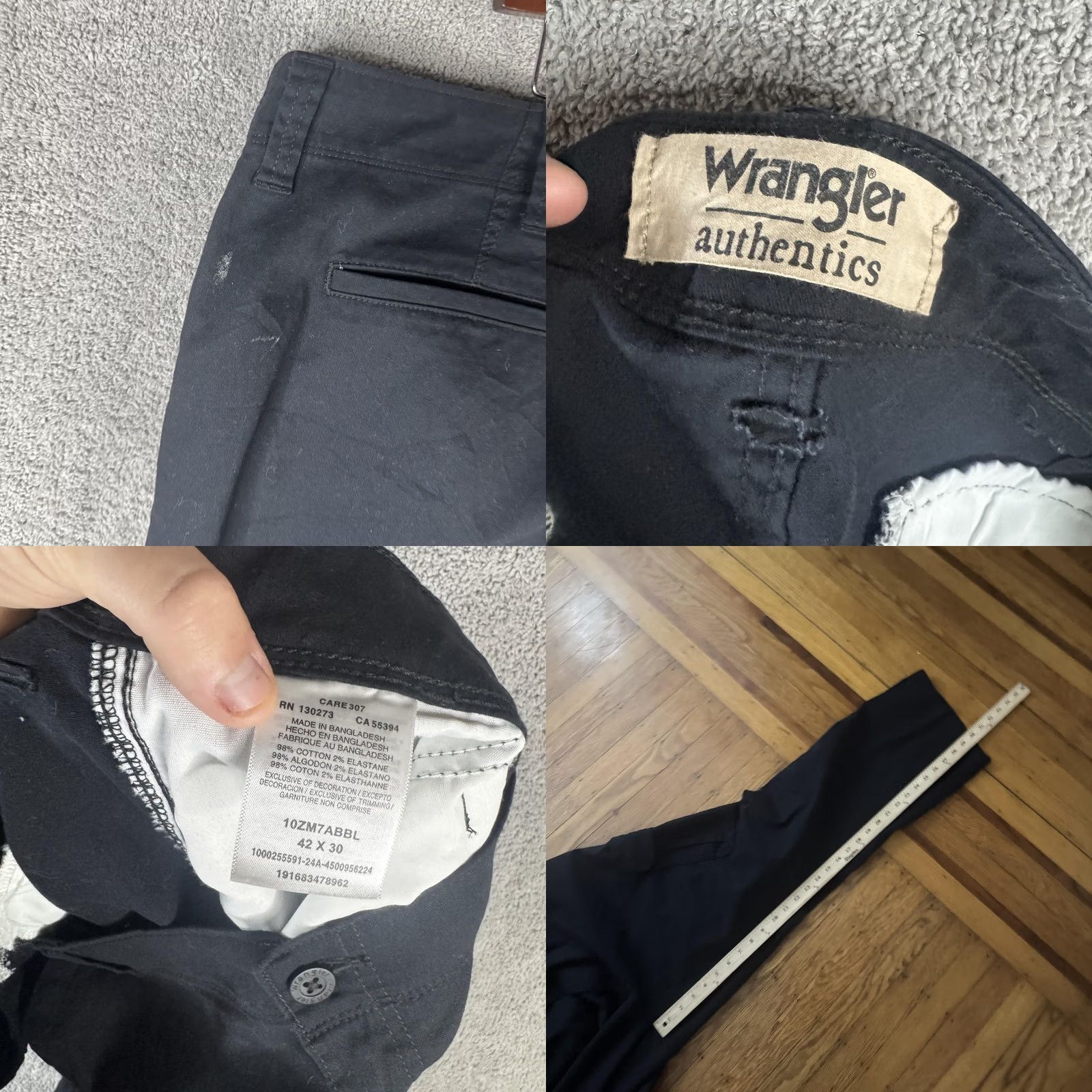 Wrangler Wrangler Cargo Pants Mens 42x30 Black Relaxed Fit Stretch Canvas Workwear Casual Size US 42 / EU 58 - 9 Thumbnail