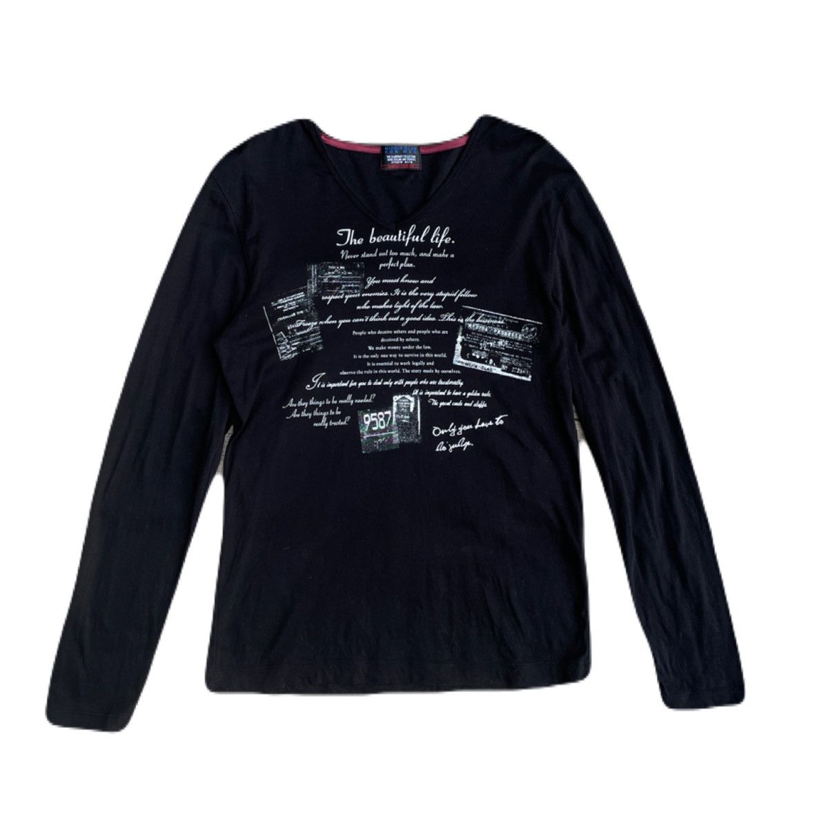 If Six Was Nine 2000s Japanese archive Vkei Poem V-neck Long Sleeve Tee Size US S / EU 44-46 / 1 - 2 Thumbnail