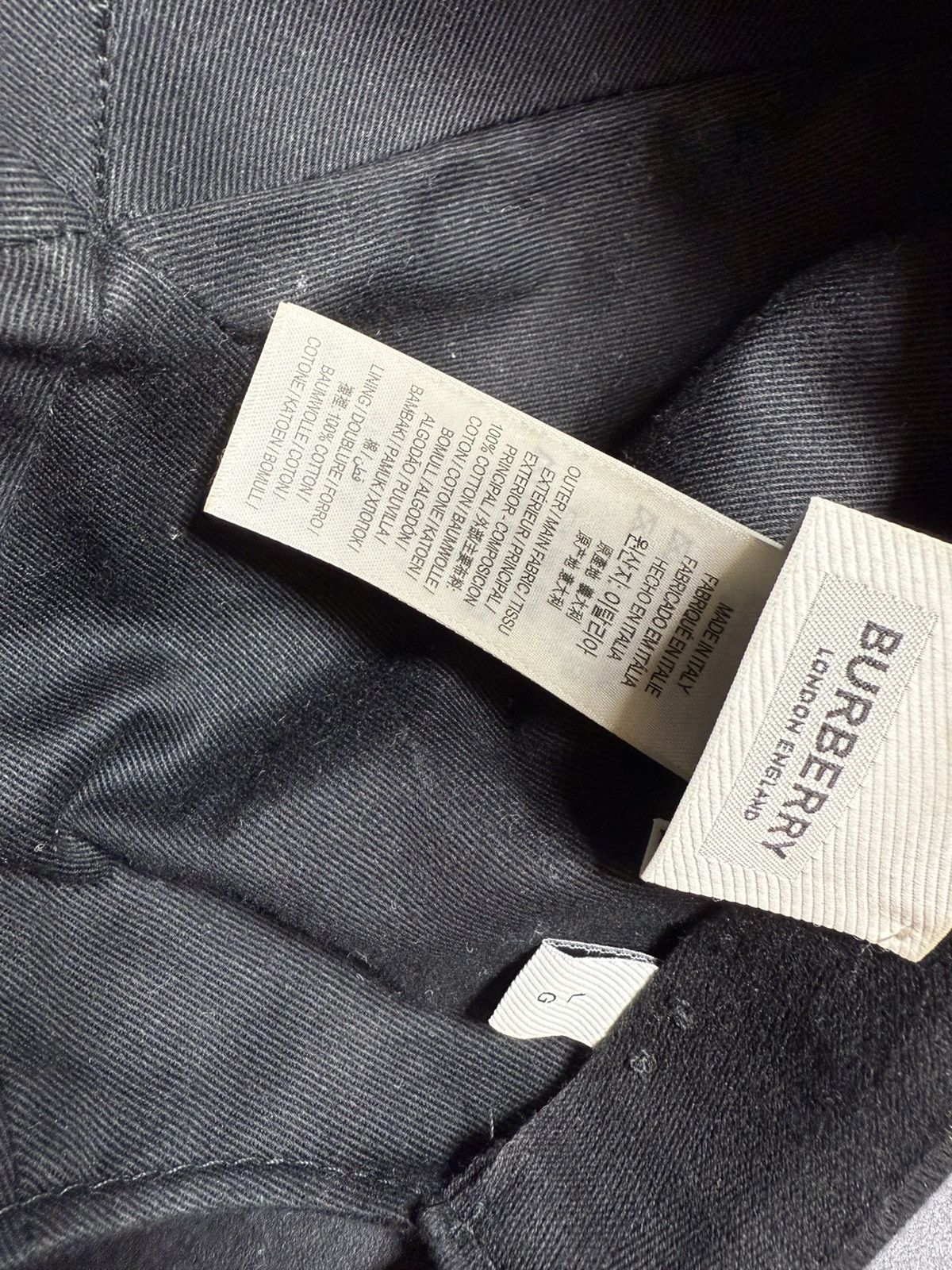 Burberry Authentic Burberry Monogram Motif Cap Cotton Large Black Size 46 - 10 Thumbnail