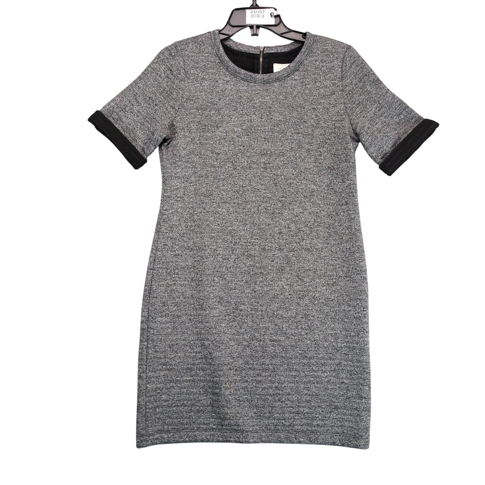 Lou & Grey Lou & Grey Quilted Knit Sheath Dress Sz S Gray & Black Size S / US 4 / IT 40 - 1 Thumbnail