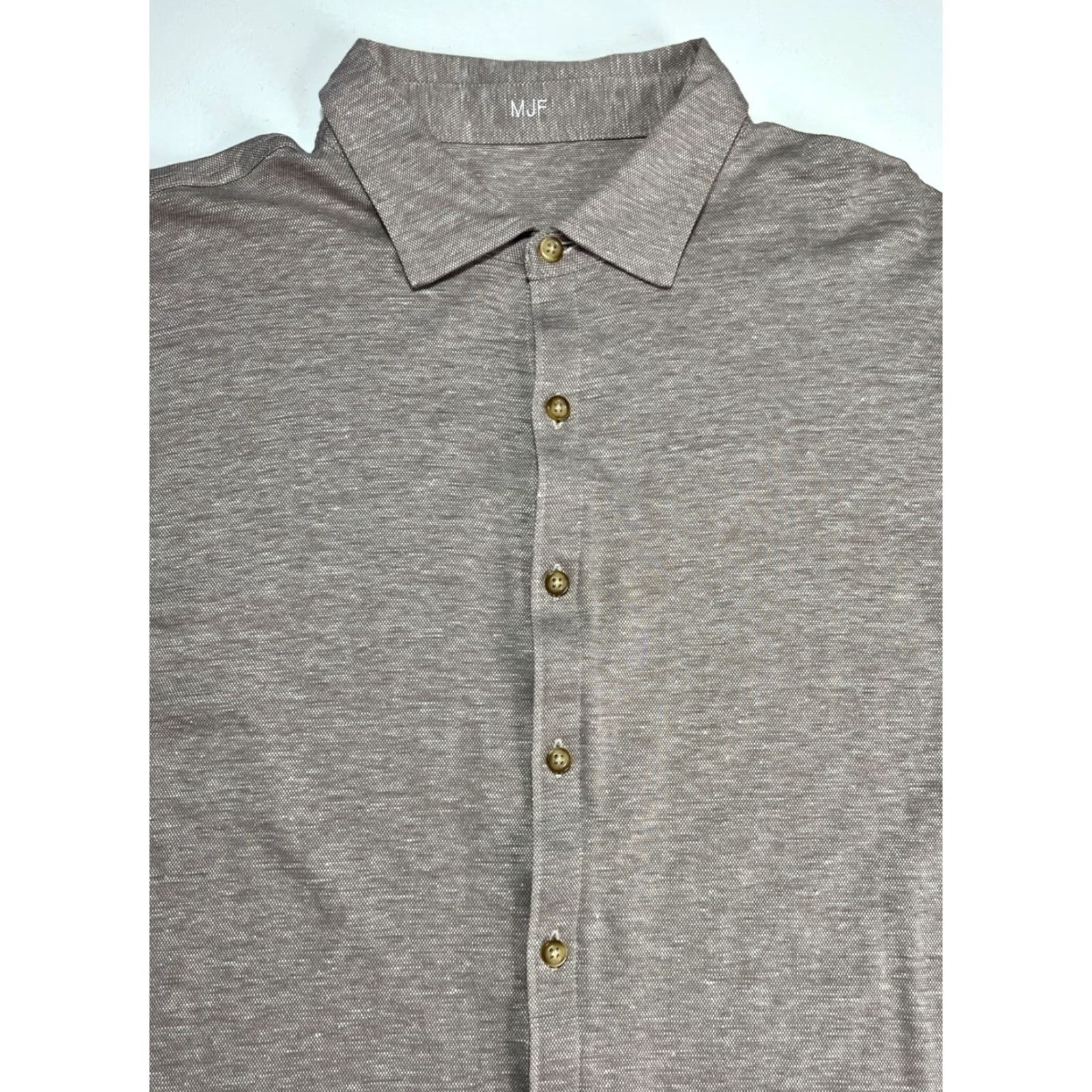Vintage VINTAGE Custommade Men's Dress Shirt Light Brown Linen Blend Long Sleeve L 57% Cotton, 43% Linen Luxury Shirt, Classic Designer 90s Mens Dress Shirt Size US L / EU 52-54 / 3 - 5 Thumbnail