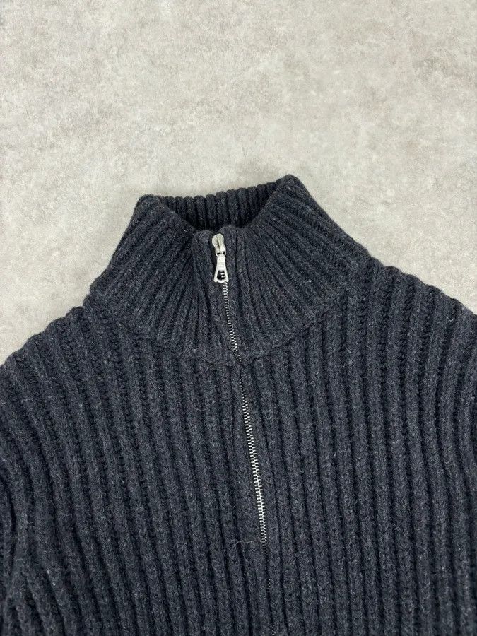 Dries Van Noten Dries Van Noten Dark Grey Wool Minimalist Zip-up Sweater Size US M / EU 48-50 / 2 - 4 Thumbnail