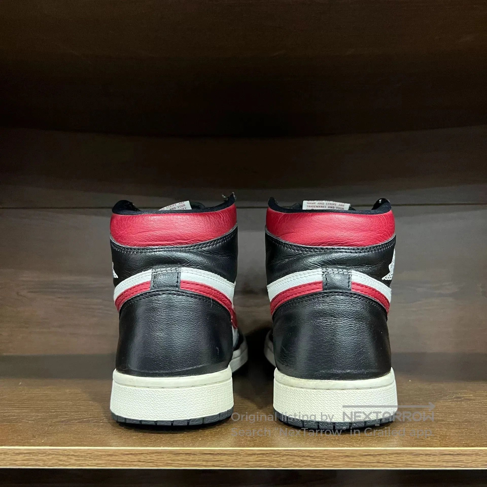 Jordan Brand Air Jordan 1 OG Black Red Swoosh. Size US 7.5 / EU 40-41 - 3 Thumbnail