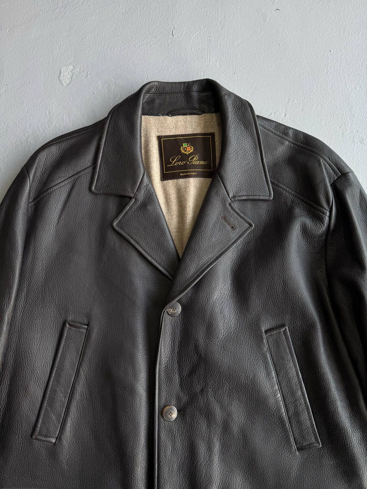 Loro Piana Loro Piana Leather Cashmere Coat Size US XXL / EU 58 / 5 - 2 Thumbnail