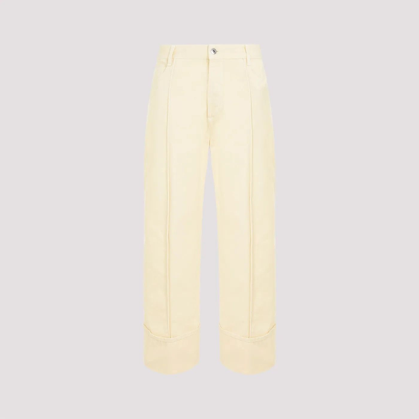 Bottega Veneta o1n1vont1225 Curved Shape Wash Denim Jeans in Yellow Size 28" / US 6 / IT 42 - 1 Thumbnail