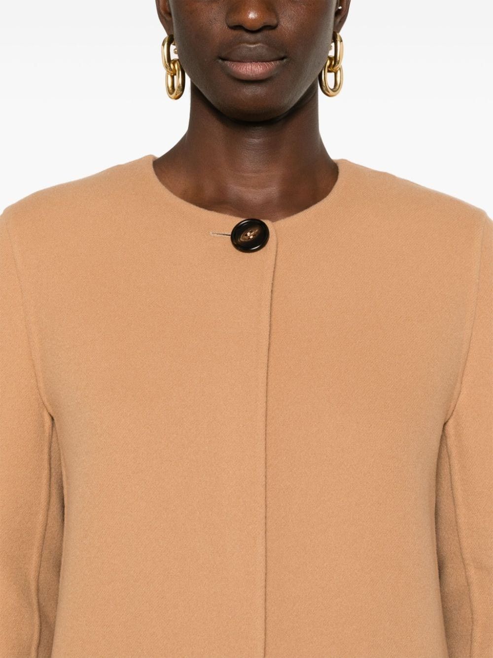 Chloe o1loc1c11025 Cape Coat in Beige Size L / US 10 / IT 46 - 4 Thumbnail