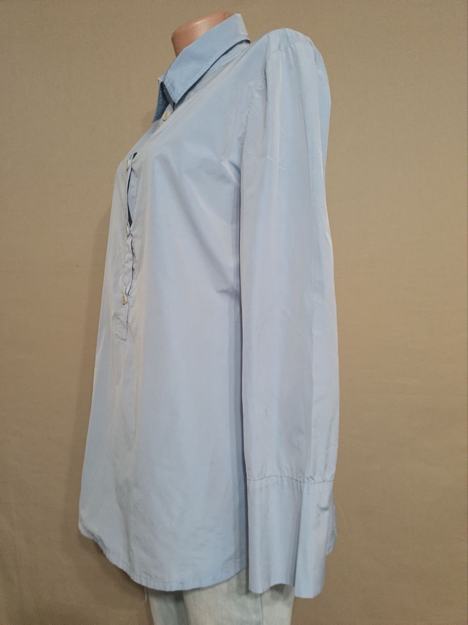 Designer Katharina Hovman Blue Metalic Blouse Shirt Size EU42 US12 Size XL / US 12-14 / IT 48-50 - 3 Thumbnail