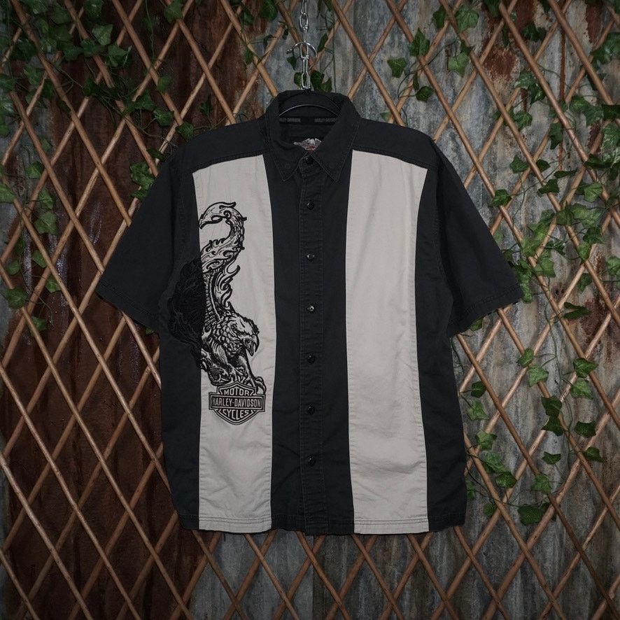 Harley Davidson Medium- Vintage Y2K Harley Davidson button up mechanic shirt Size US M / EU 48-50 / 2 - 1 Thumbnail