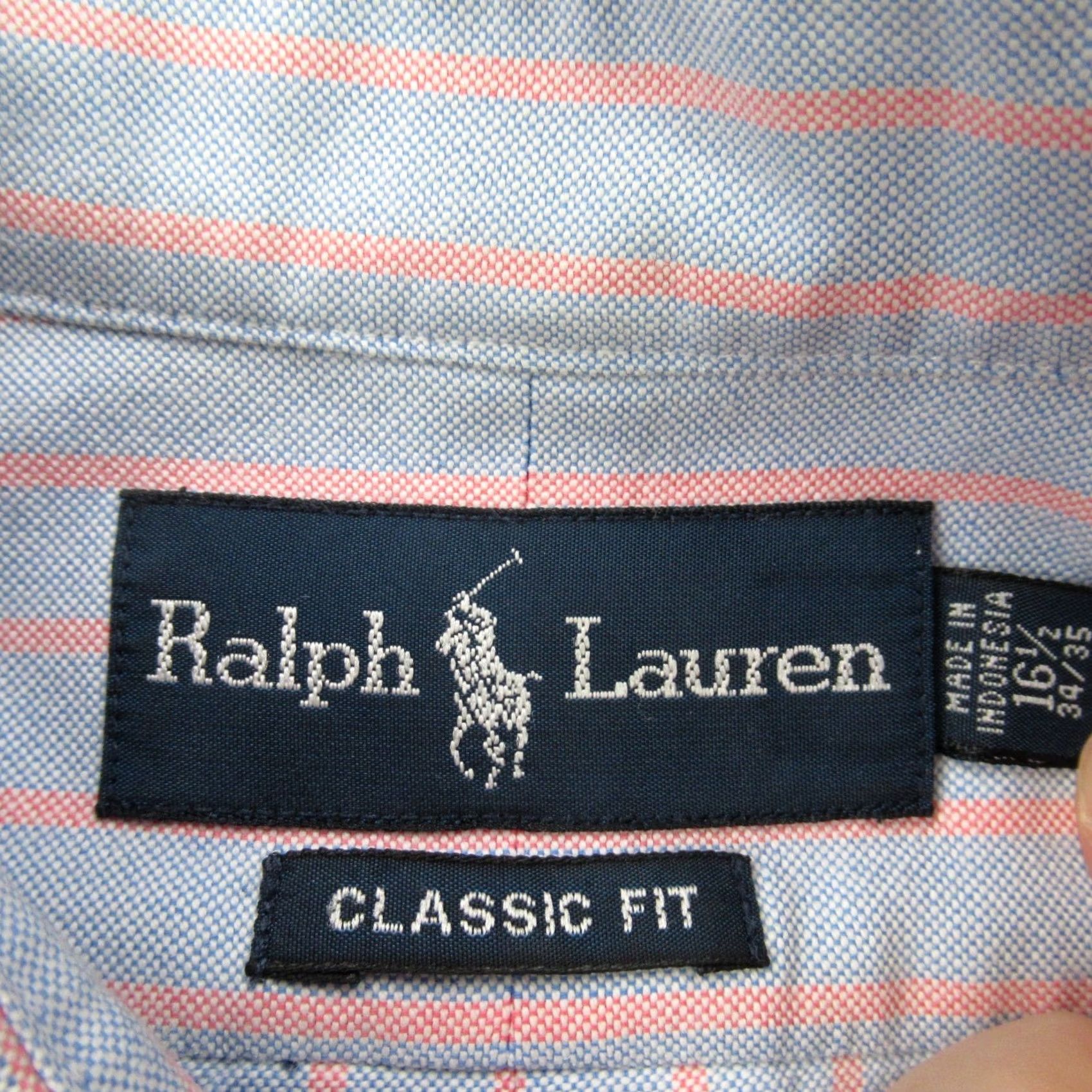 Polo Ralph Lauren Ralph Lauren Shirt Mens Long Sleeve Button Front Stripes Classic Orange Multicolor 100% Cotton Knit with Logo, Embroidered, Pocket, Regular Fit, L Size US L / EU 52-54 / 3 - 4 Thumbnail
