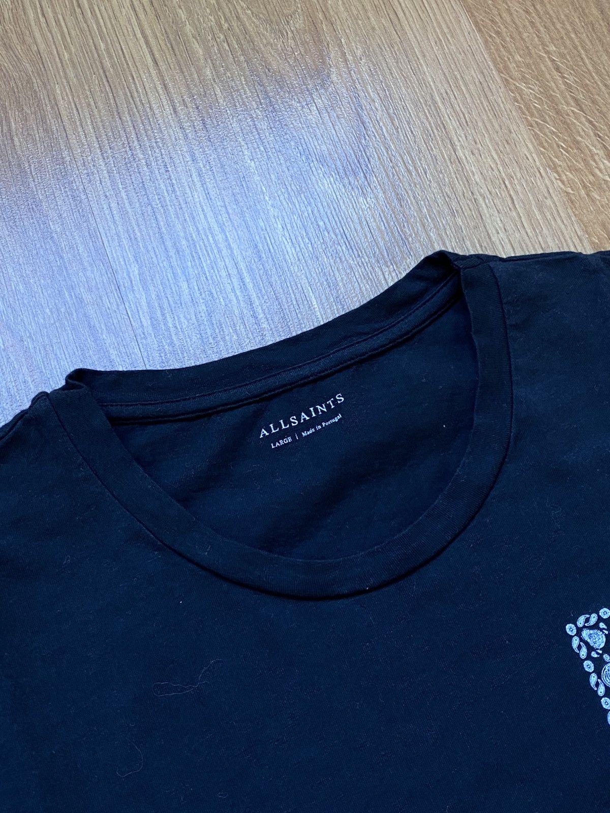 Allsaints AllSaints Black Cotton Graphic Tee L Size US L / EU 52-54 / 3 - 4 Thumbnail