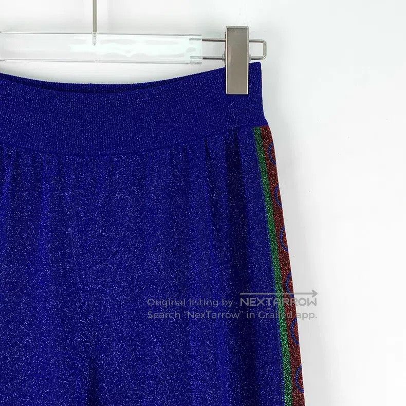 Gucci Gucci Size S Dark blue side stripe fine glitter cotton leg Size US 29 - 3 Thumbnail