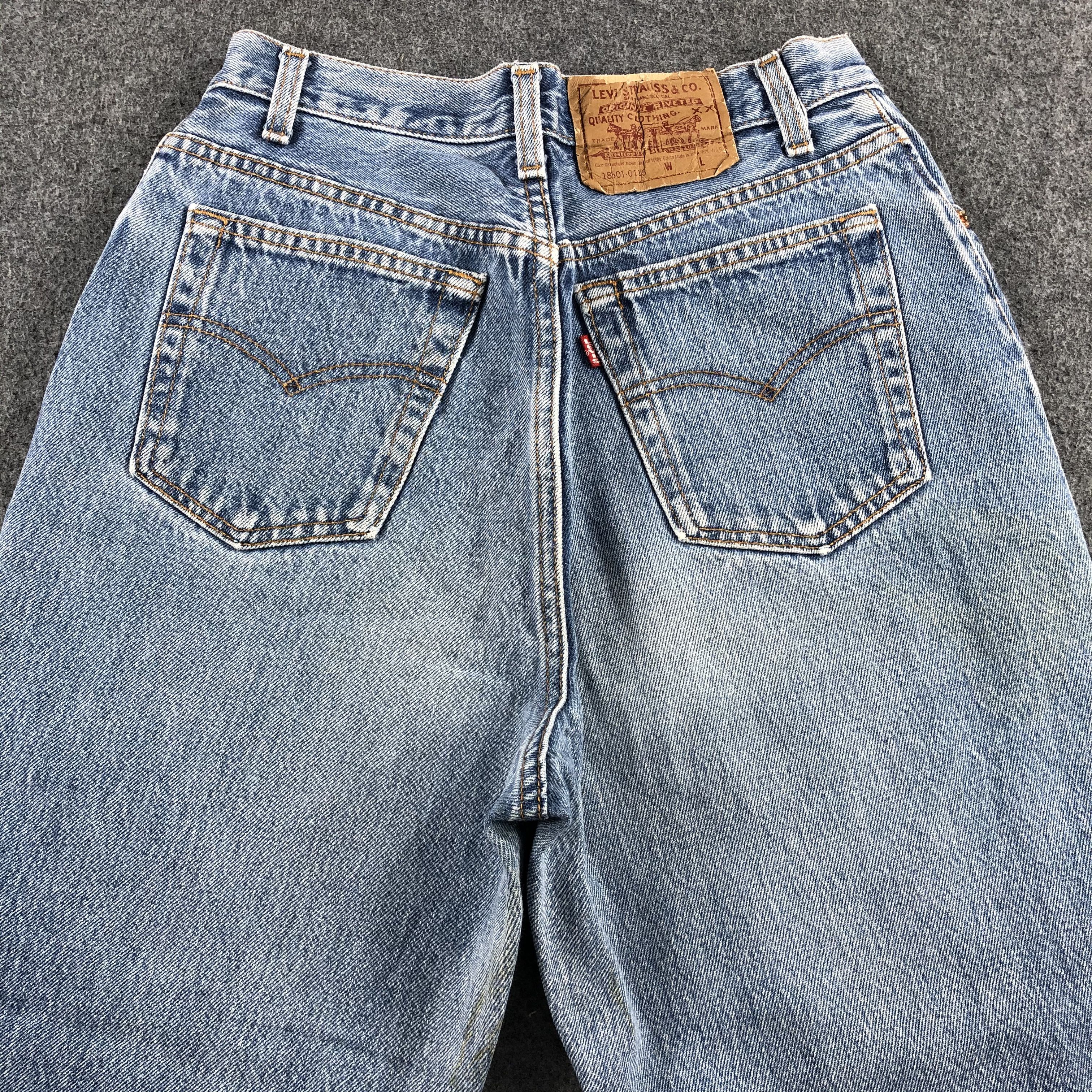 Levi's 90s Vintage Blue Wash Levis 501 Jeans-J1738 Size US 28 / EU 44 - 4 Thumbnail