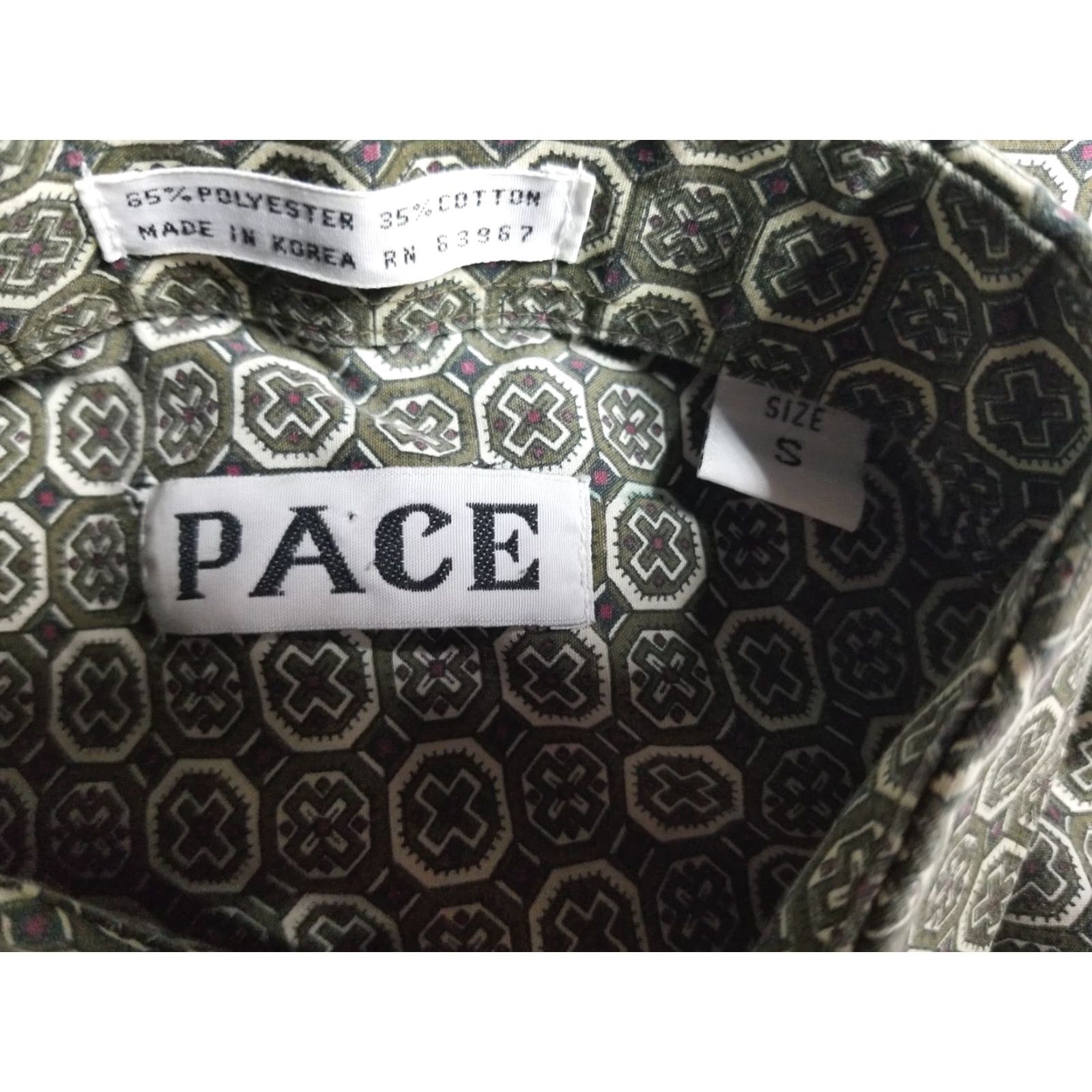 Vintage VINTAGE Pace Sportswear Shirt Button-Front Short Sleeve Mens Small Green 1970s Casual Cotton Blend Size US S / EU 44-46 / 1 - 7 Thumbnail